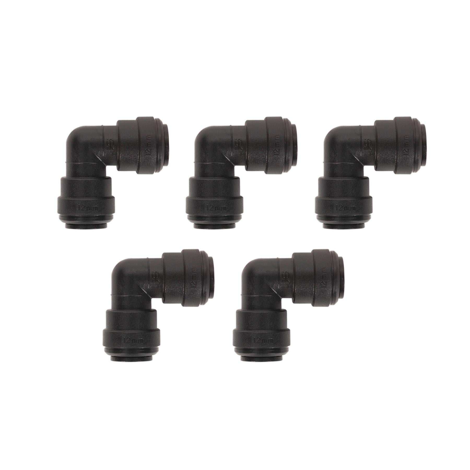 Sealey Elbow Coupling 12mm Pack of 5 (John Guest Speedfit-PM0312E)
