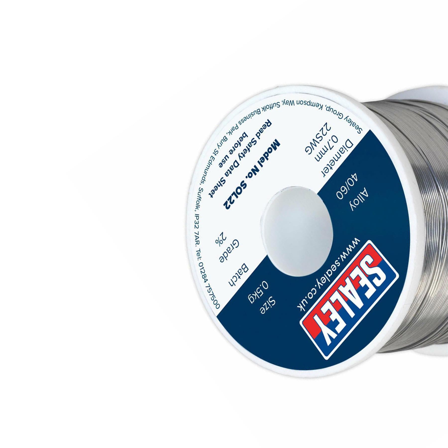 Sealey Solder Wire Quick Flow 2% 0.7mm/22SWG 40/60.5kg Reel
