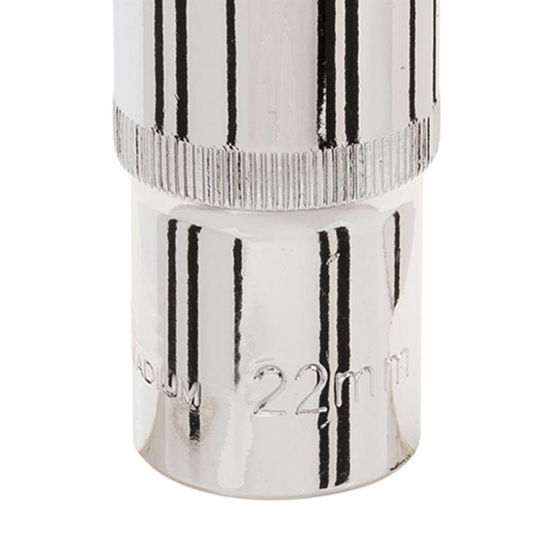 Quality Socket 1/2" Shallow Deep Drive Metric 22mm Long Hex Wrench