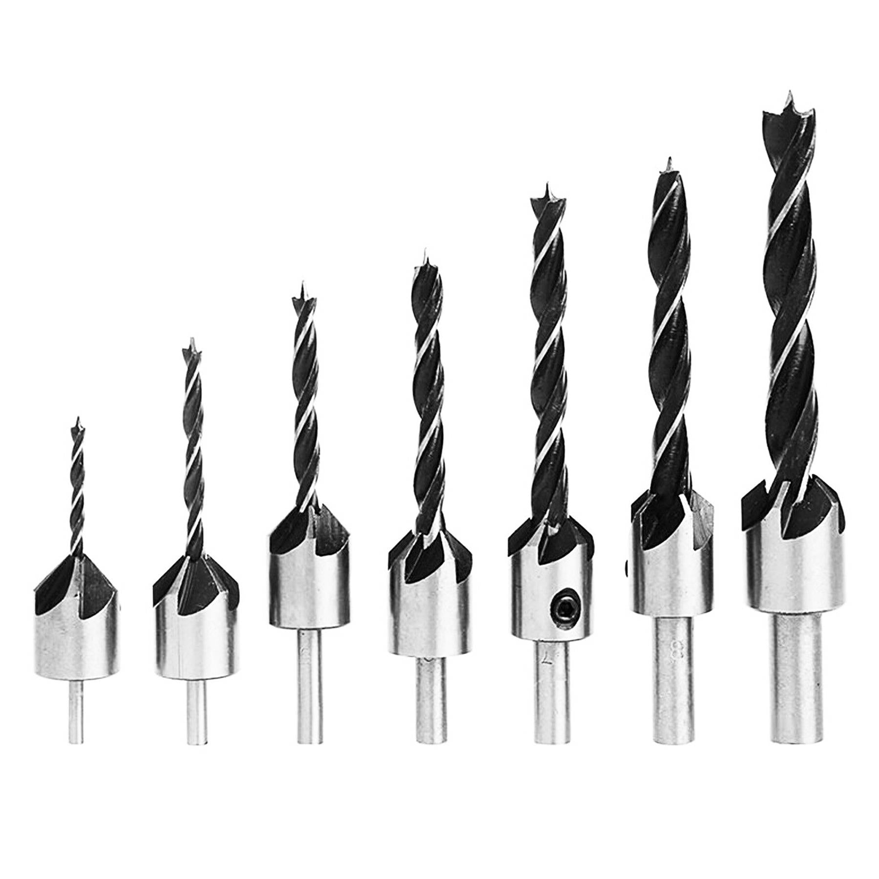 7PCS HSS 5 Flute Countersink