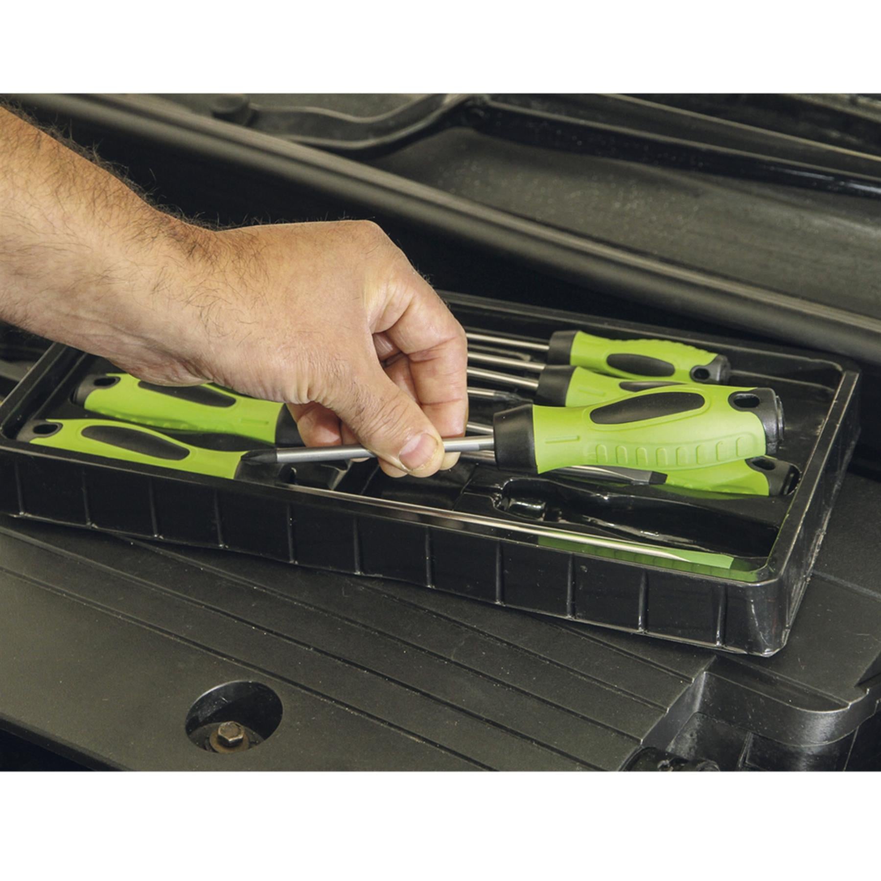 Sealey Screwdriver Set 8pc Hi-Vis Green