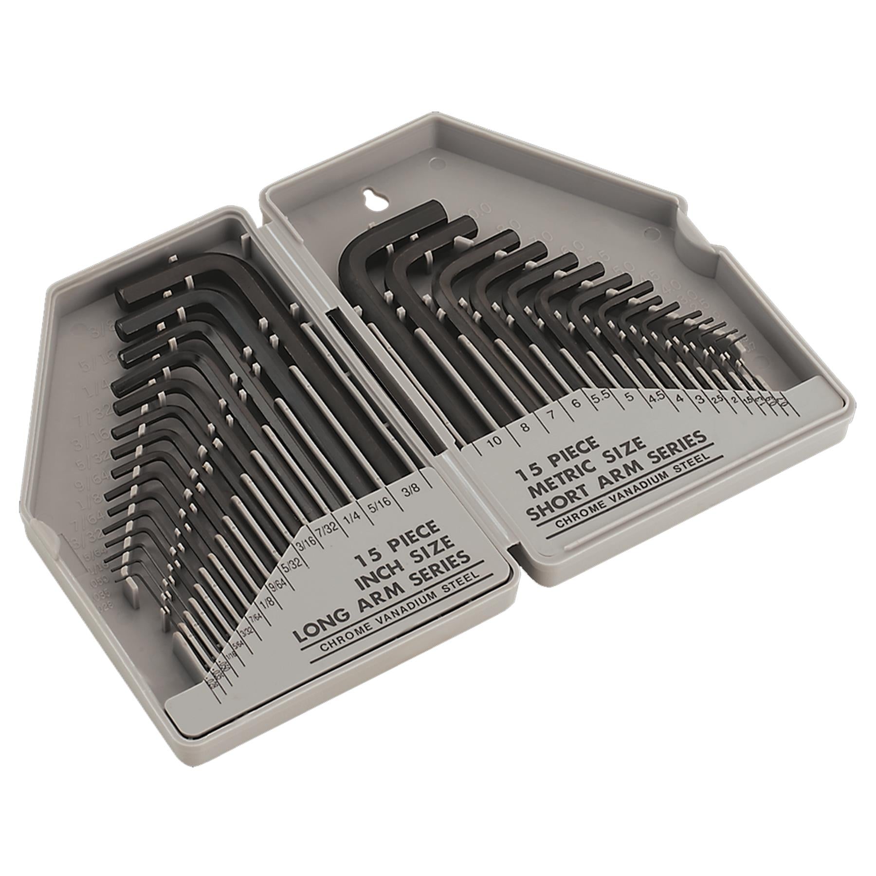 Sealey Hex Key Set 30pc Long/Short-Arm - Metric/Imperial