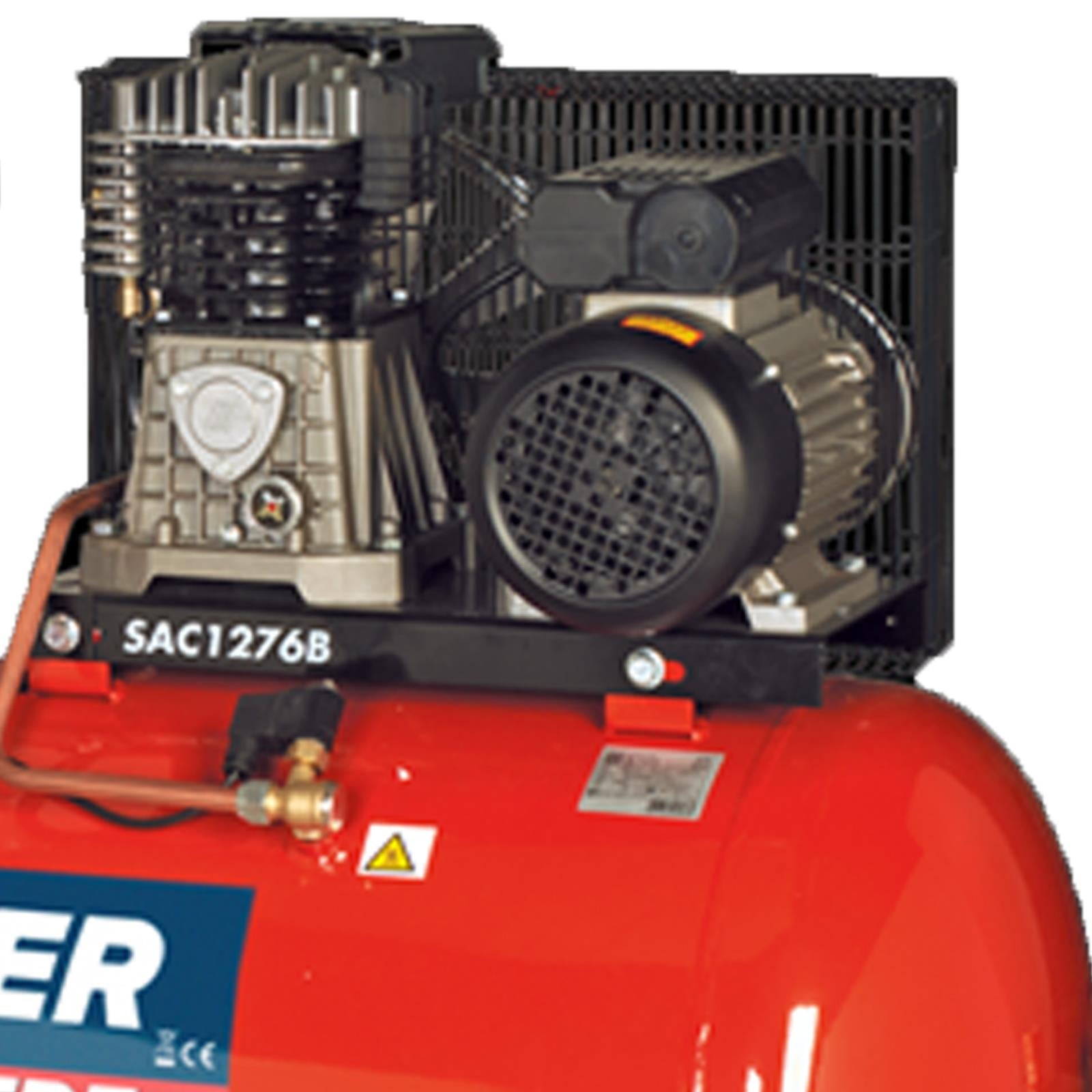 Sealey SAC1276B Compressor 270L Belt Drive 2 x 3hp with Cast Cylinders