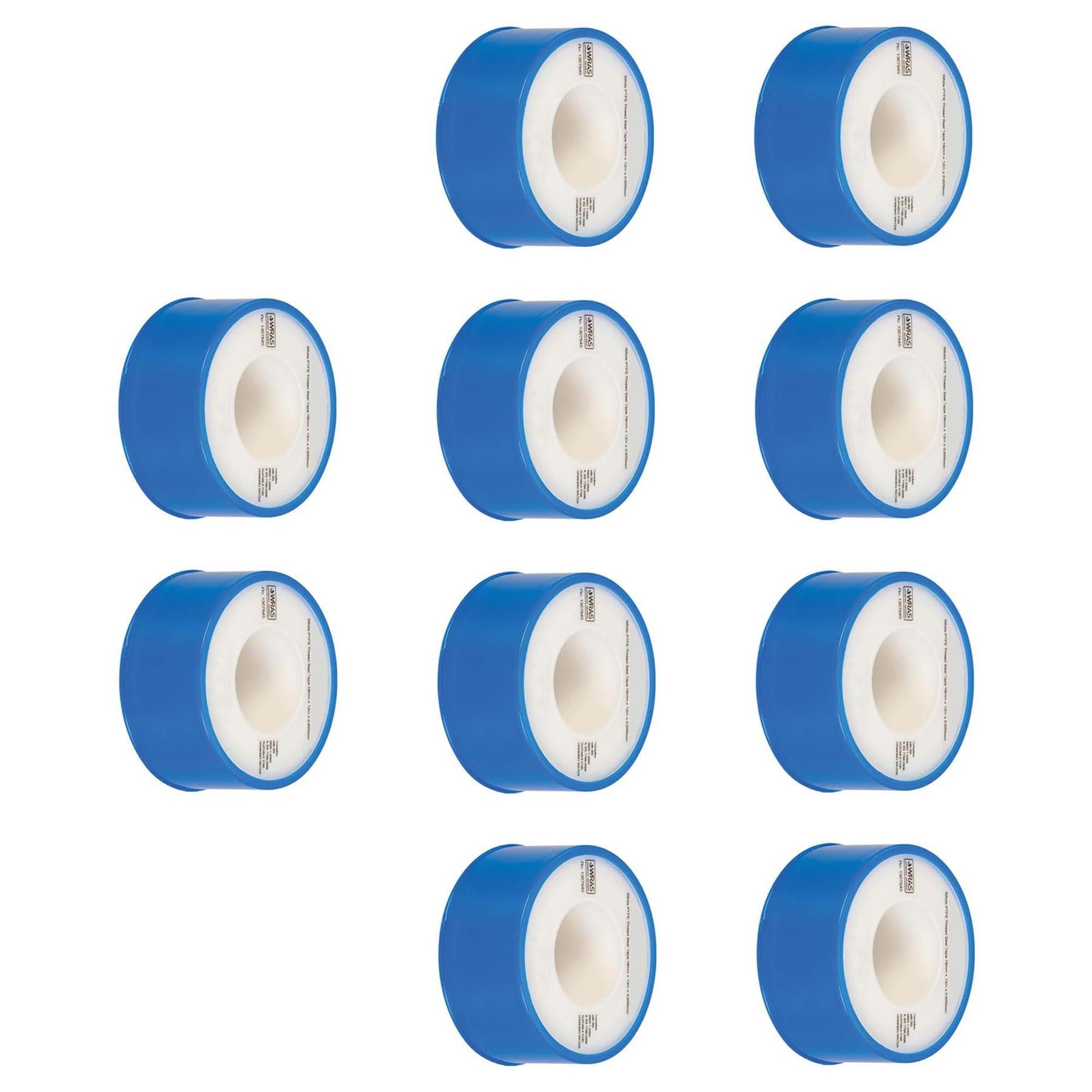 10Pk White Ptfe Thread Seal Tape 19mm X 12M For Sealing Of Water Pipe Threads