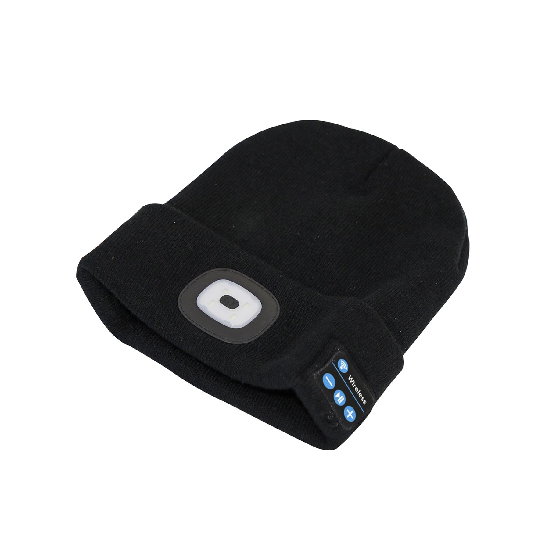 Sealey Beanie Hat 4 SMD LED USB R/Charge with Wireless Headphones