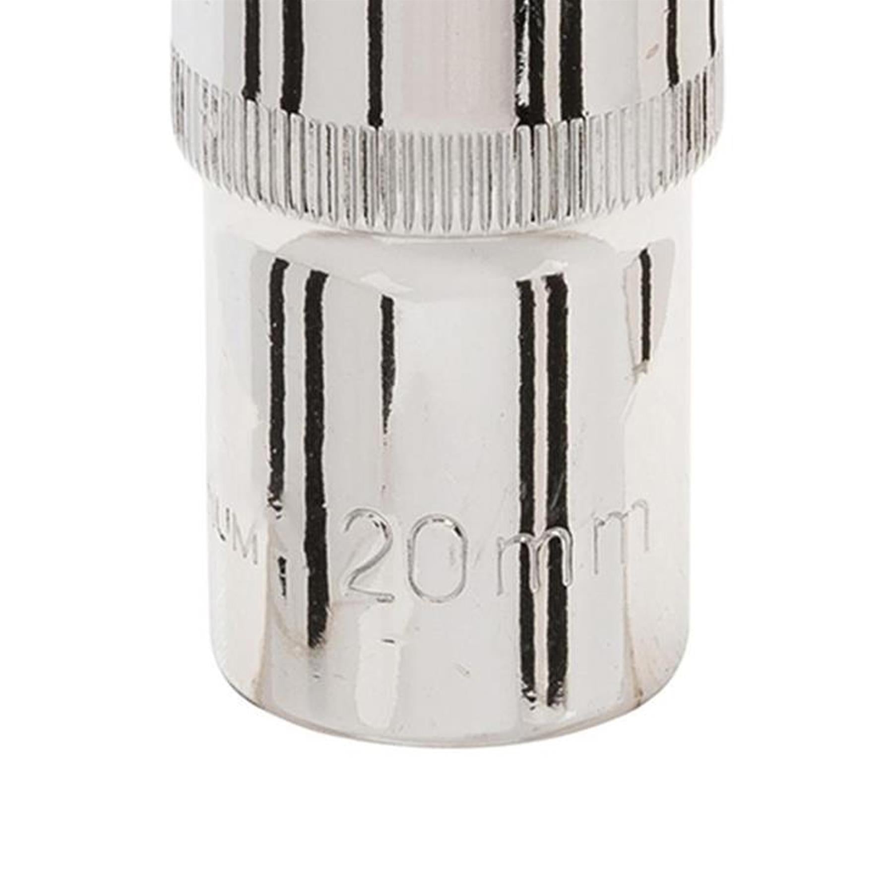 Quality Socket 1/2" Shallow Deep Drive Metric 20mm Long Hex Wrench