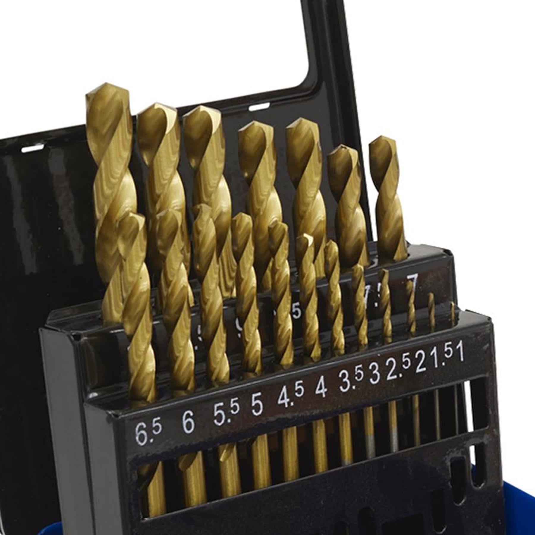 Sealey 19pc Drill Bit Set HSS Fully Ground Ø1-10mm DIN 338 Metric AK4719