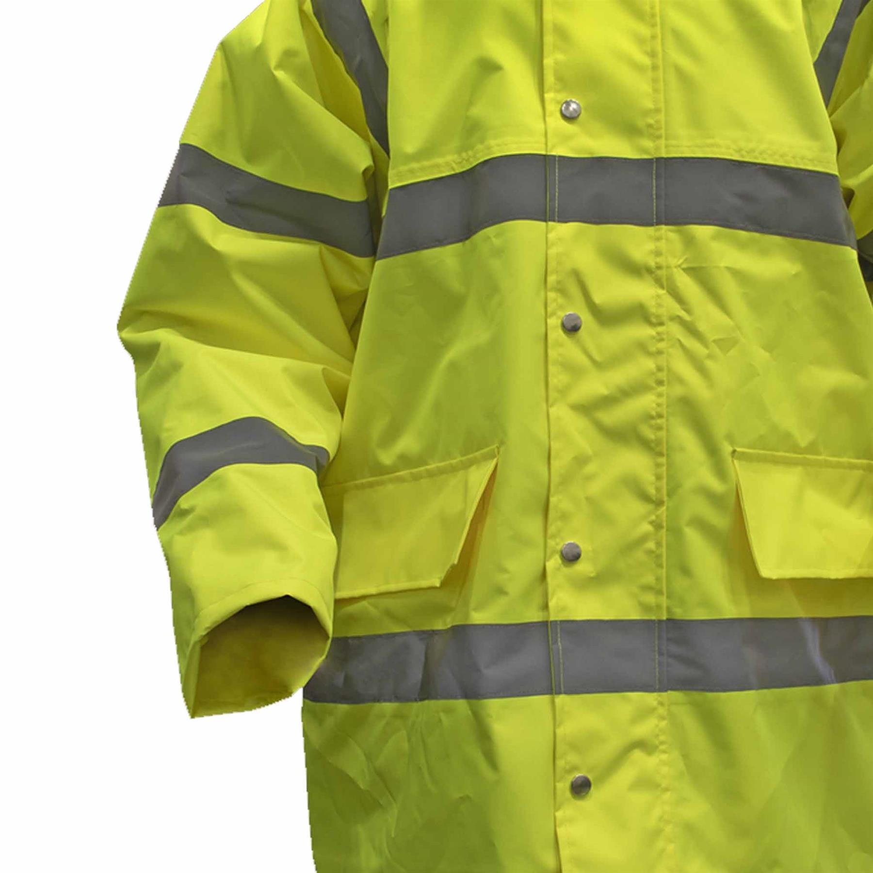 Sealey High Visibility Road Safety Jacket Motorway Yellow Waterproof XX-Large