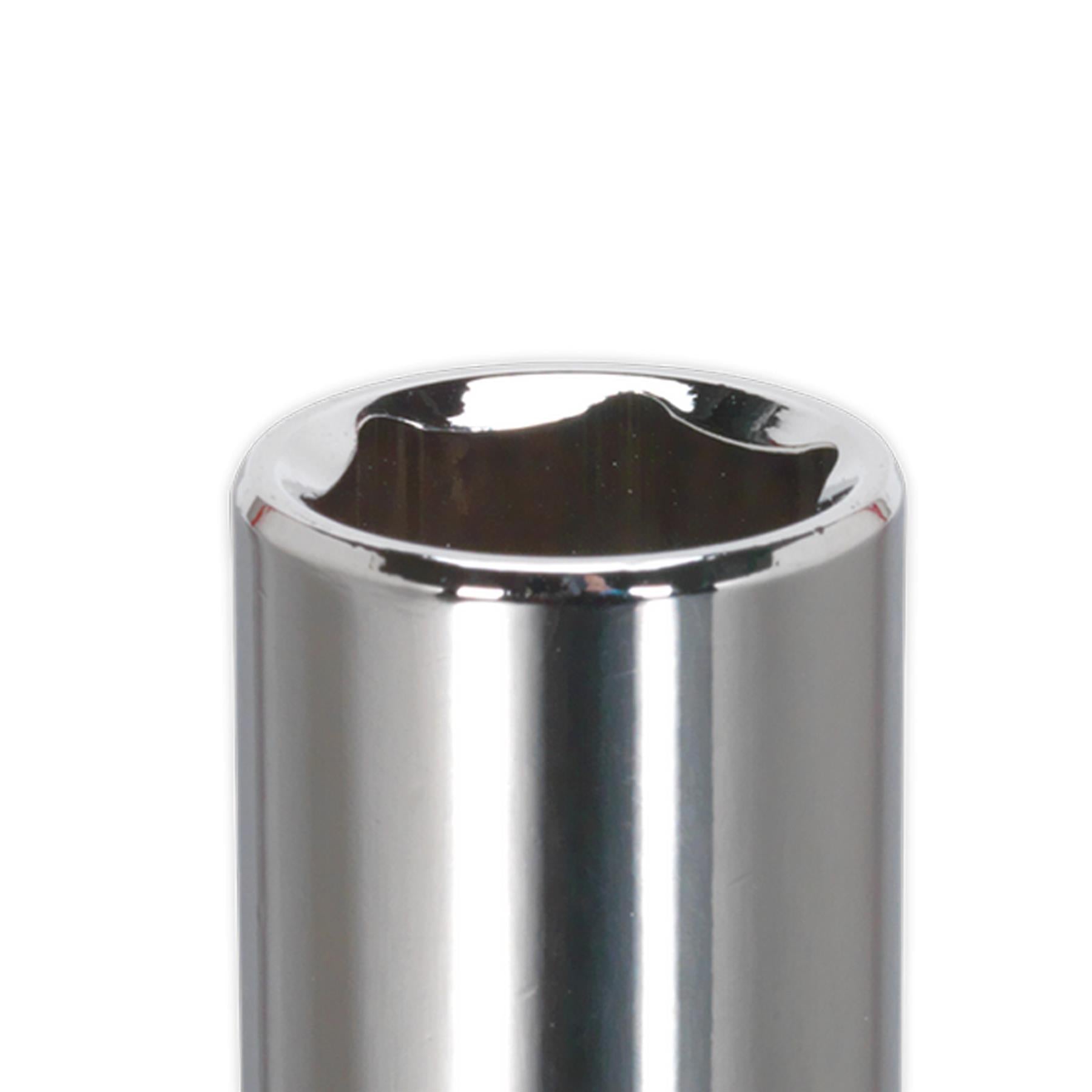 Sealey WallDrive Socket 14mm Deep 1/4"Sq Drive Fully Polished