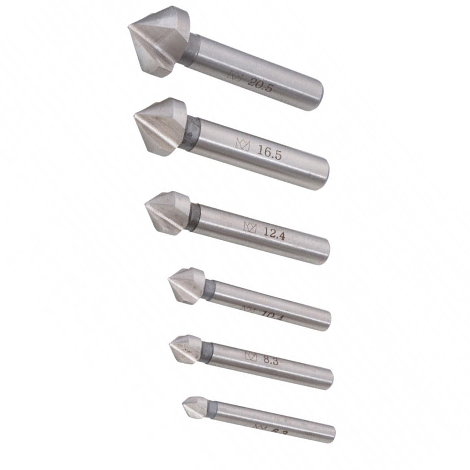 BlueSpot 6pc HSS Screw Countersink Drill Bit Set For Steel Plastic Wood Bits 6.3-20.5mm