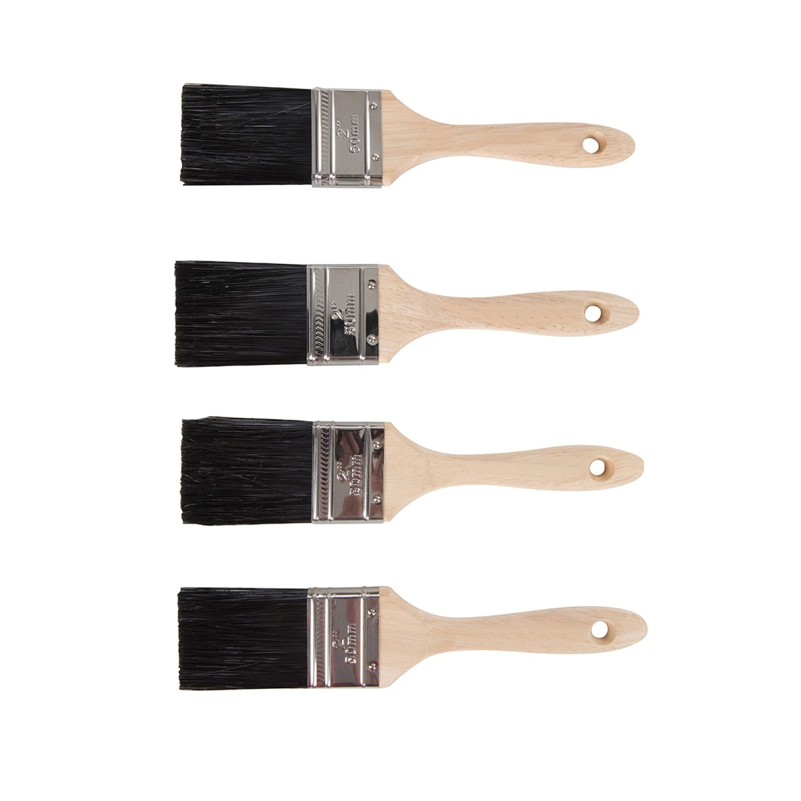Tradesman Synthetic Paint Brushes 4Pk 50mm Hardwood Handle With Hanging Hole