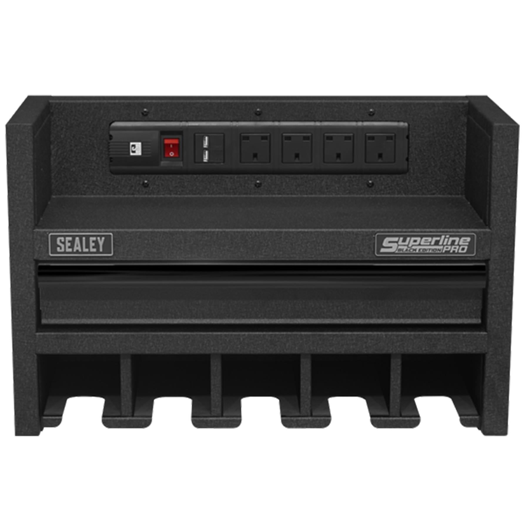 Sealey Power Tool Storage Rack 560mm with Drawer & Power Strip