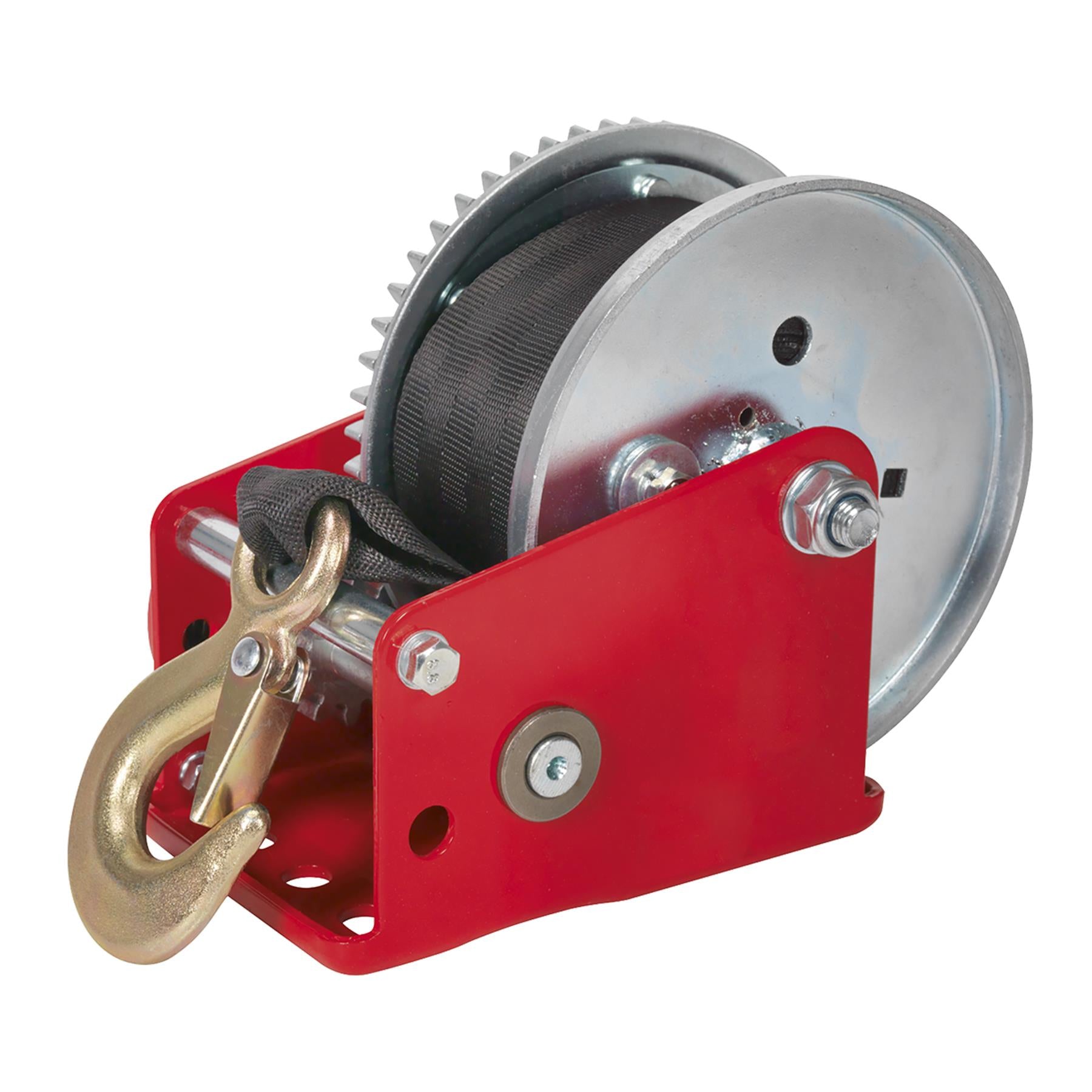 Sealey Geared Hand Winch with Brake & Webbing 540kg Capacity