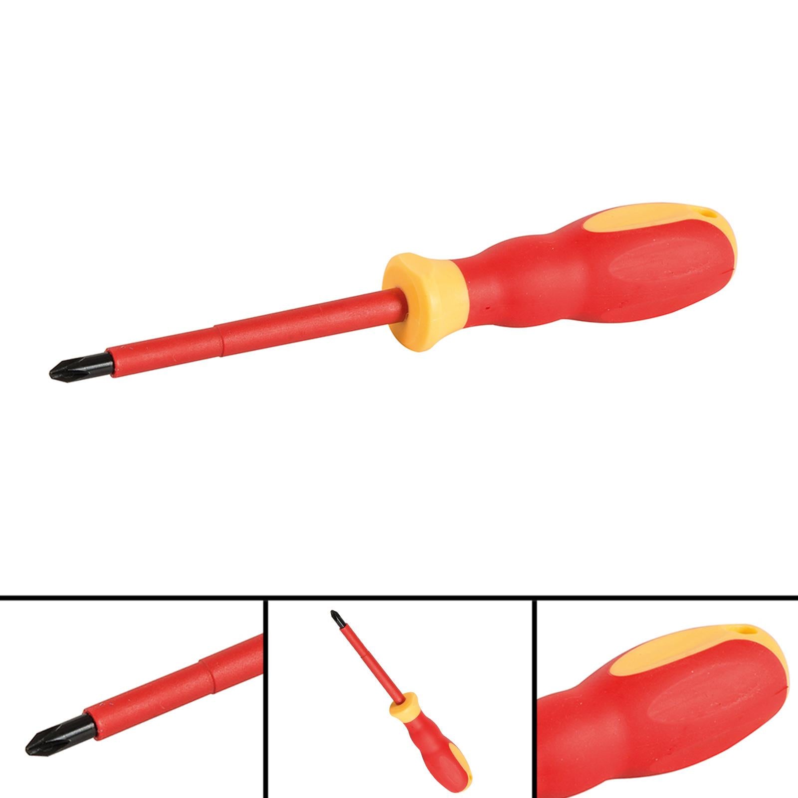 VDE Soft-Grip Electricians Screwdriver Phillips Ergonomic Handles PH2 x 100mm
