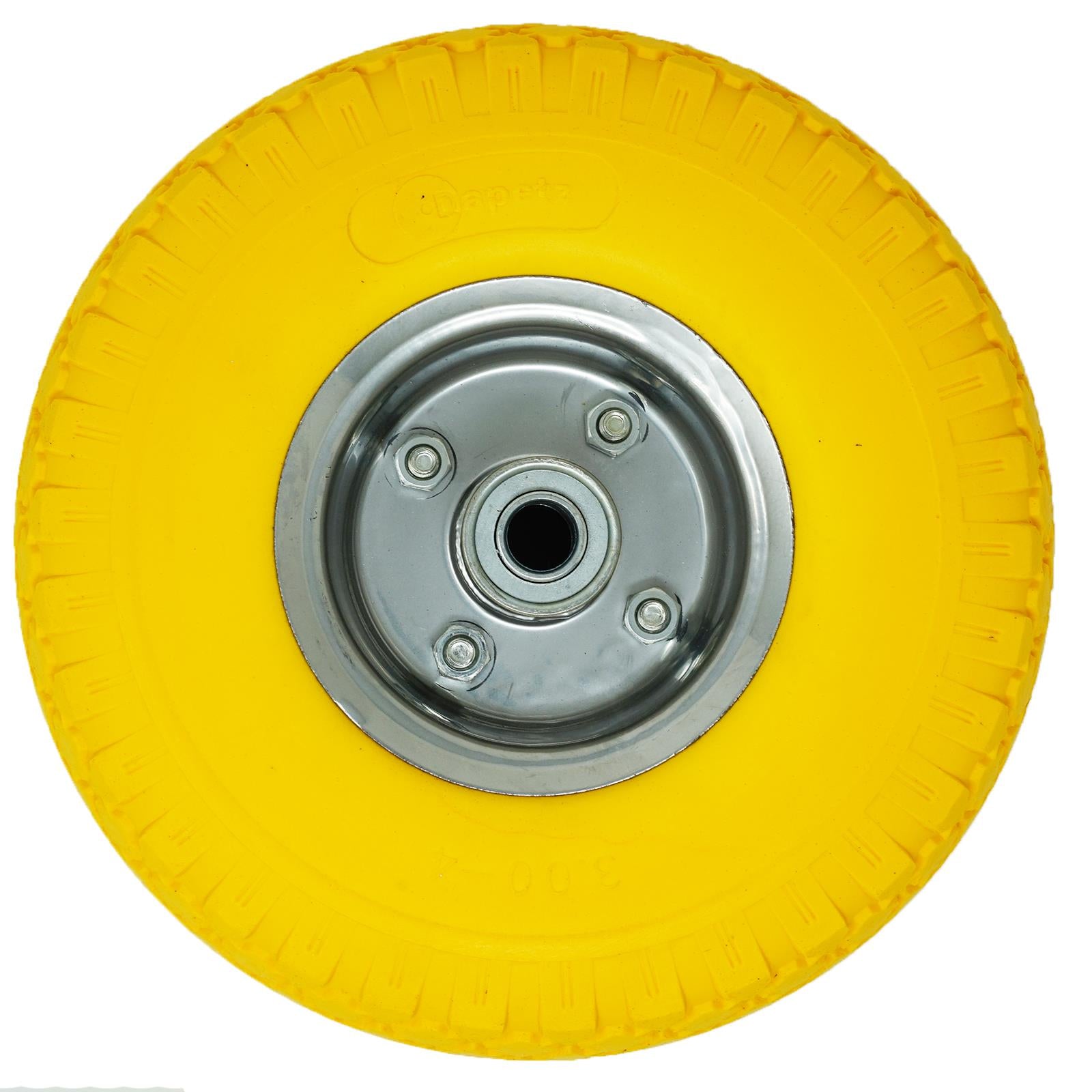 10" Yellow Puncture Burst Proof Sack Truck Trolley Wheel & Axle