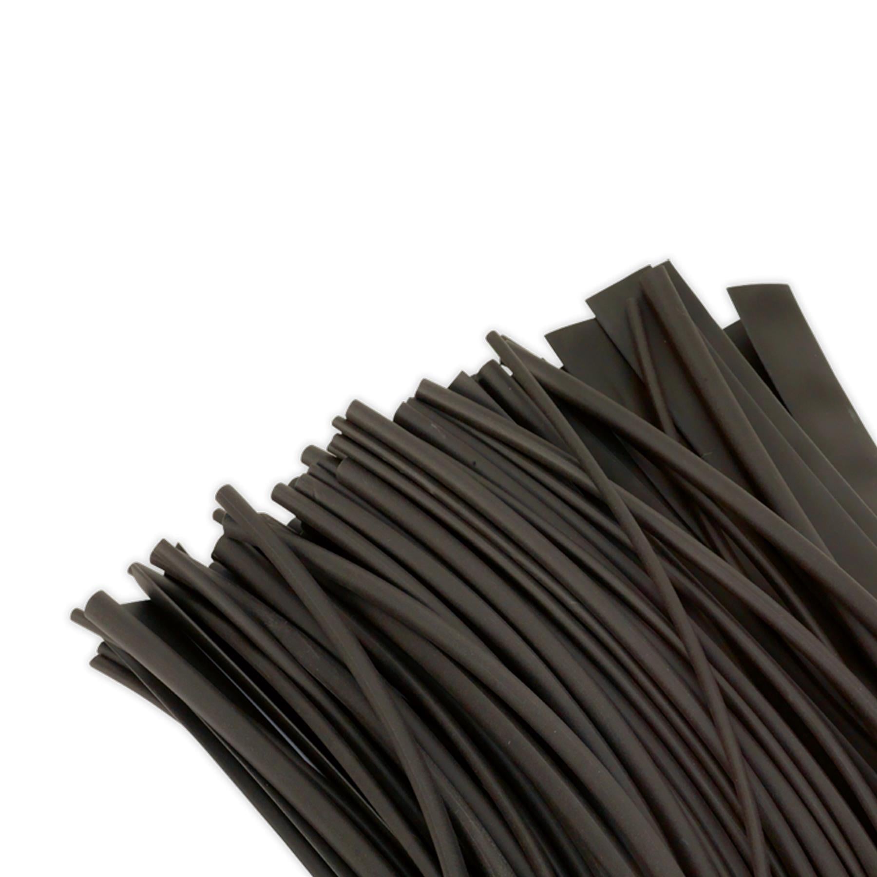 Sealey Heat Shrink Tubing Black 200mm 100pc