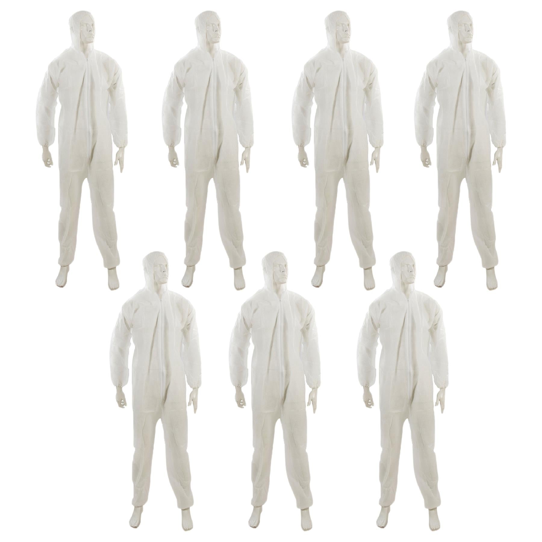 Protective Disposable Overall Boiler Paper Suit Coveralls Protection Suit 10Pcs Large
