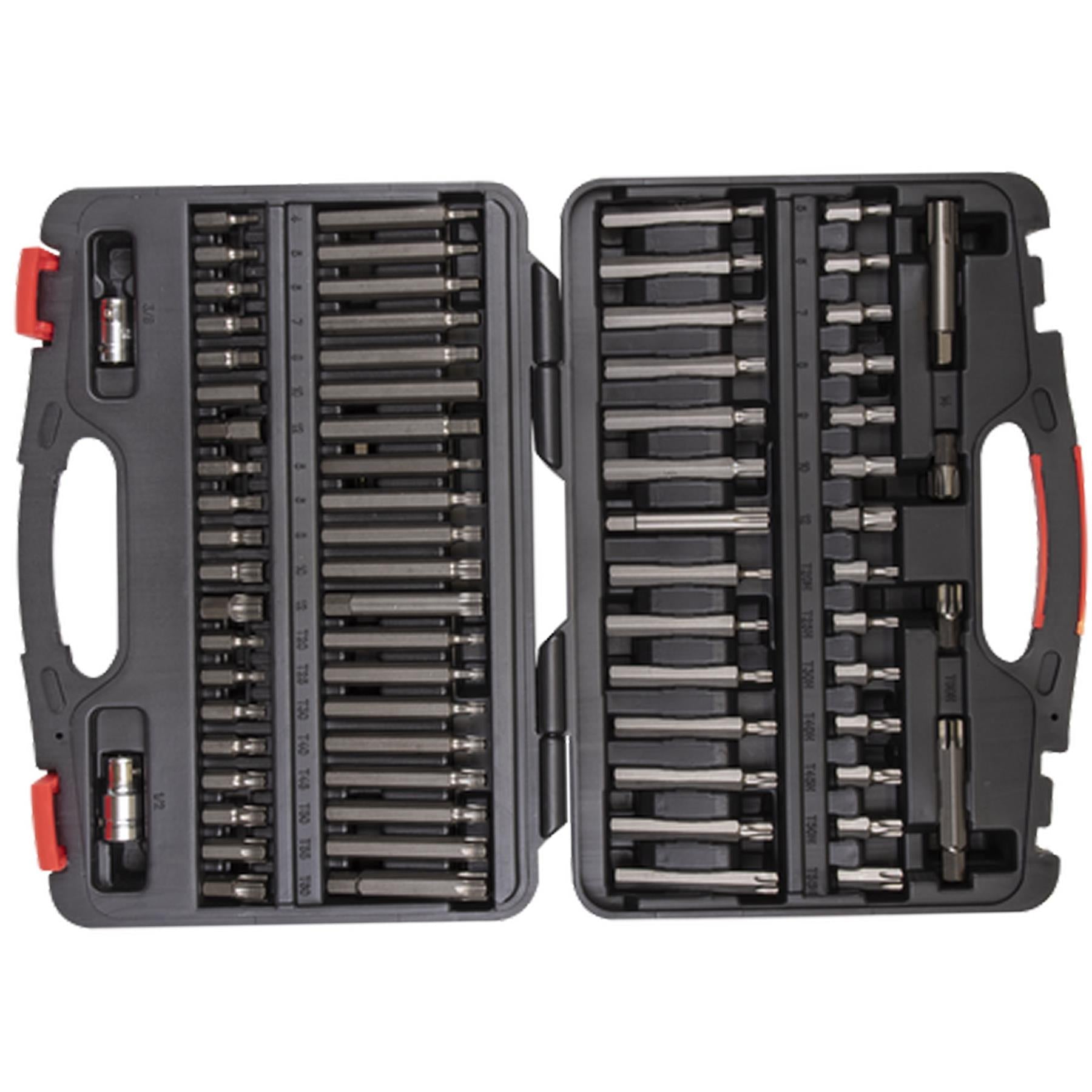 Sealey TRX-Star/Sec TRX-Star/Hex/Ribe/Spline Bit Set 74pc 1/2&3/8"