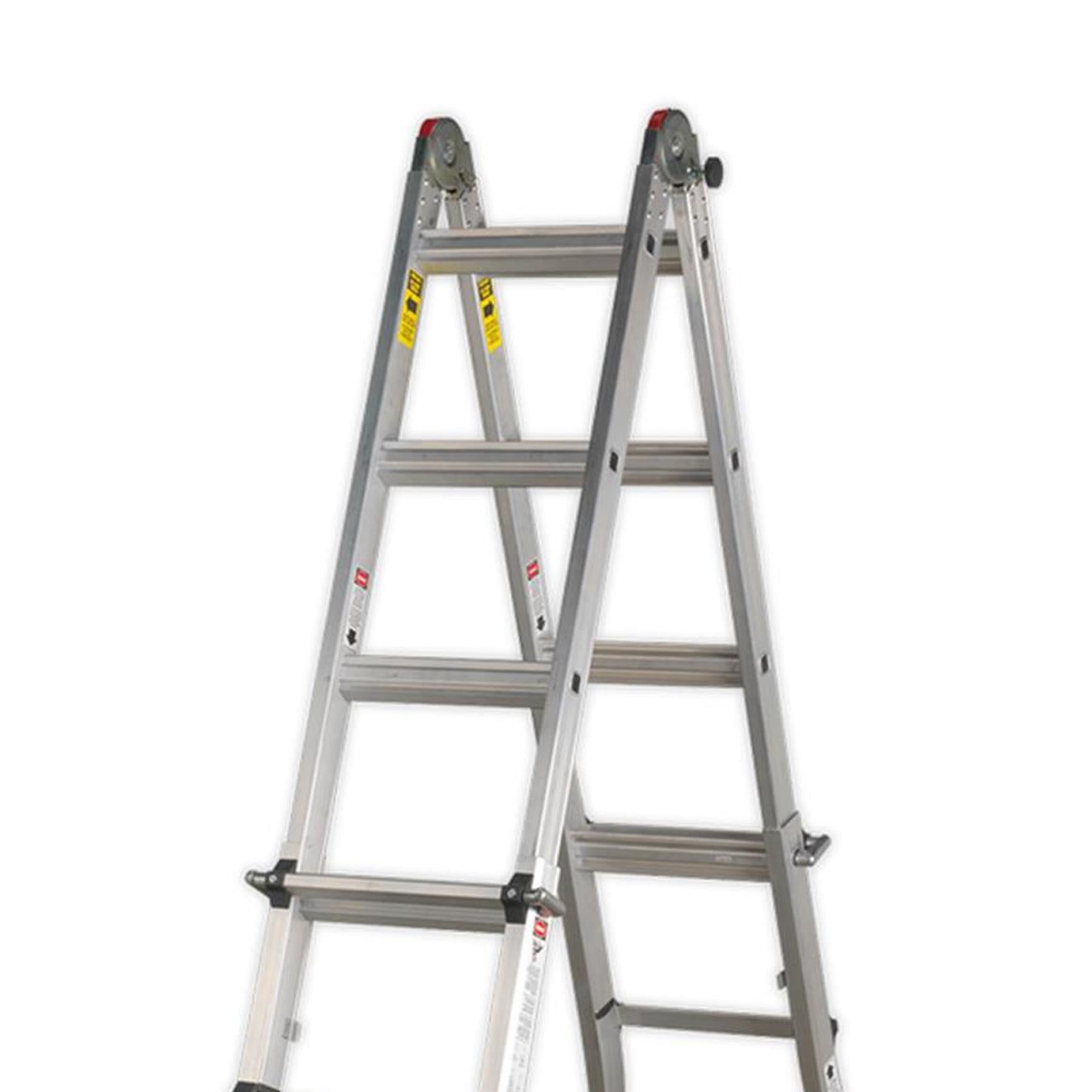 Sealey Aluminium Telescopic Ladder 4-Way EN 131 Adjustable Height