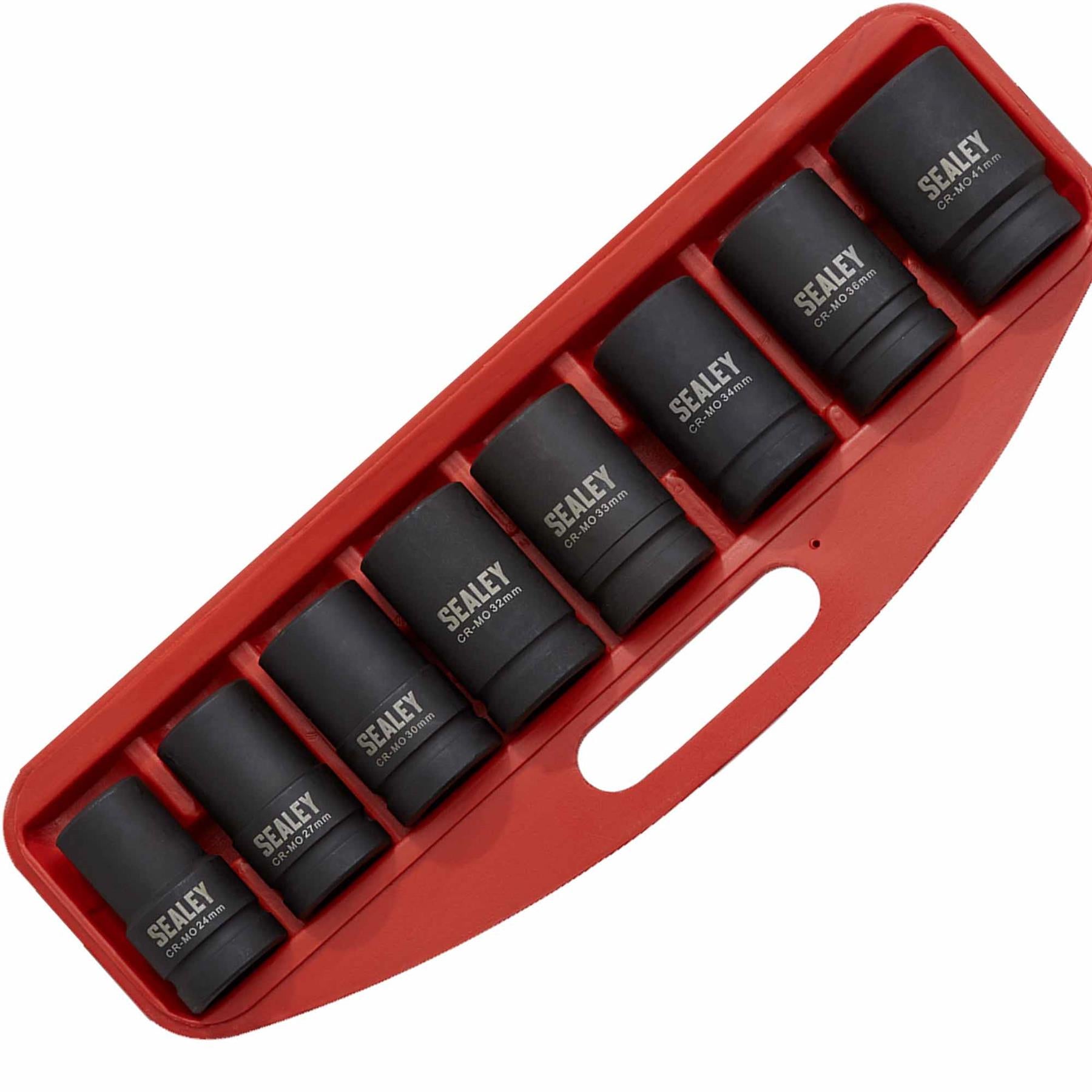 Sealey Impact Socket Set 8pc Deep 1"Sq Drive - Metric