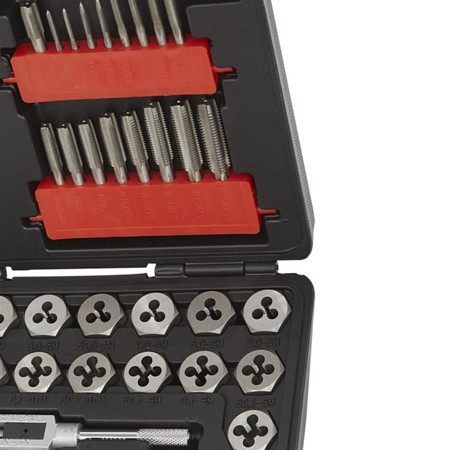 Sealey 39pc Tap and Hex Die Set Metric Thread Cutting Repair Tool M3 - M12 Steel