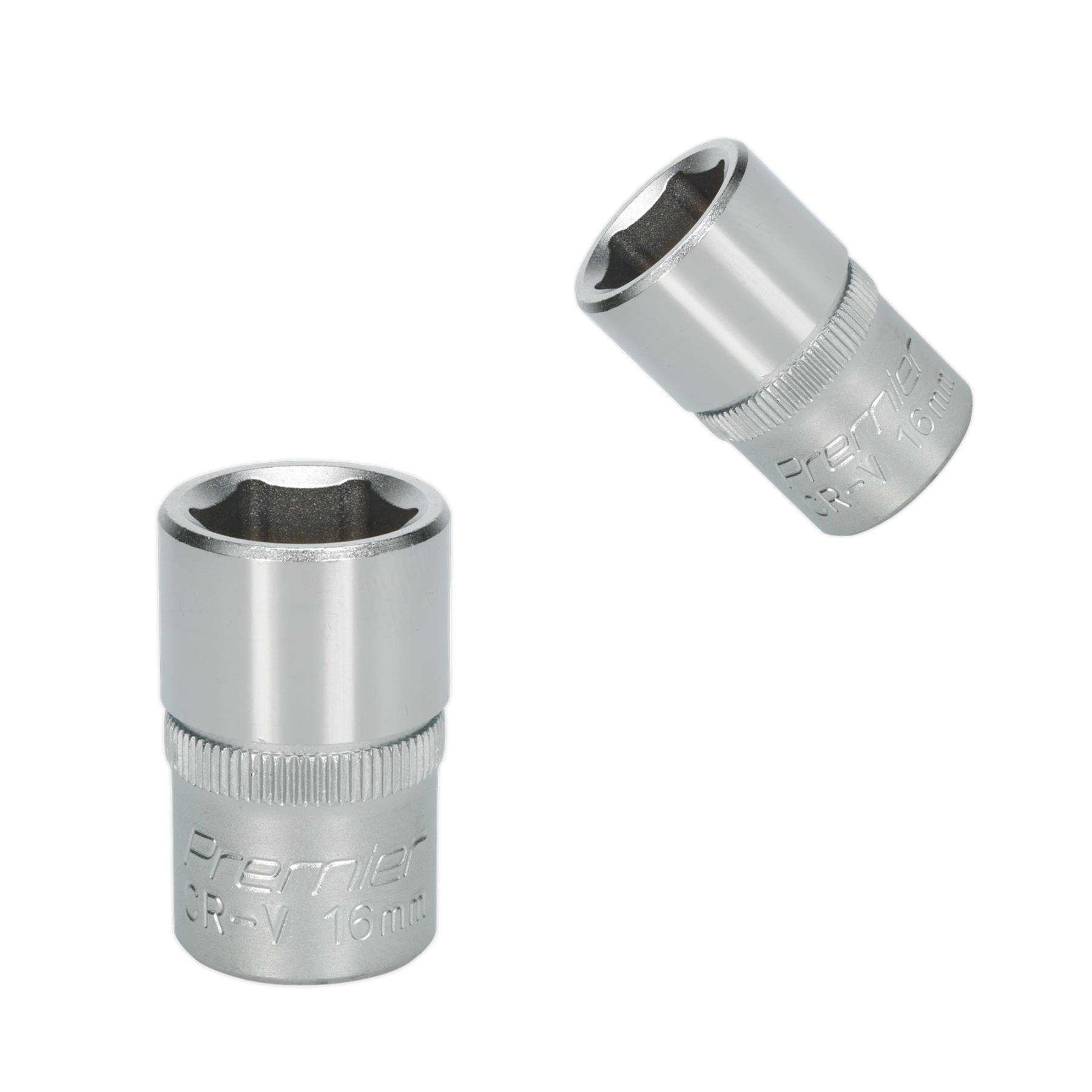 Sealey WallDrive Socket 16mm 1/2"Sq Drive Chrome Vanadium Steel