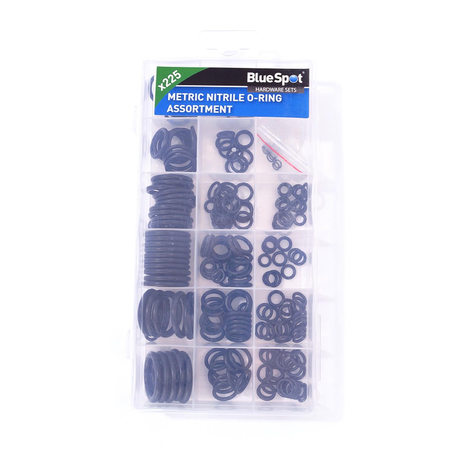 BlueSpot 225pc Metric Nitrile O-Ring Assortment Set 3-22mm Plumbing Seal Gasket