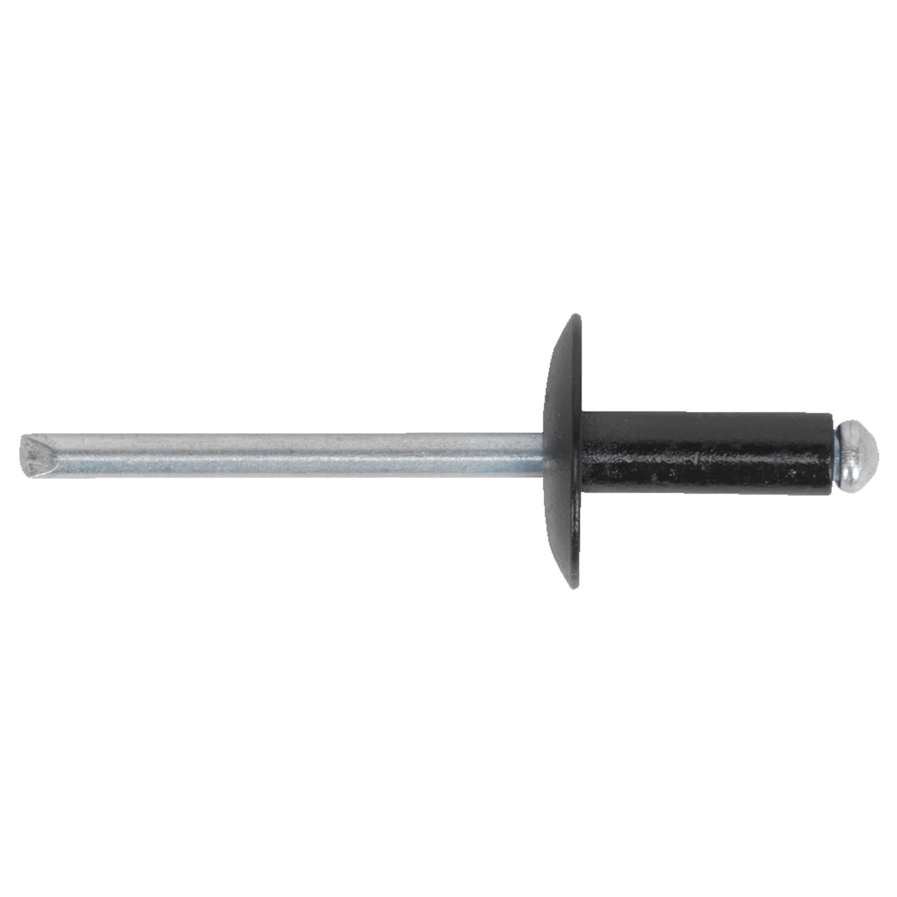 Sealey Aluminium Rivet Black Large Flange 4 x 10mm Pack of 200
