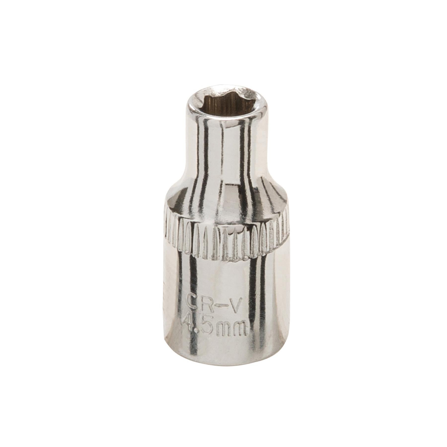 Quality Socket 1/4" Drive Metric Hex Square 4.5mm Individual Hex Polished Crv