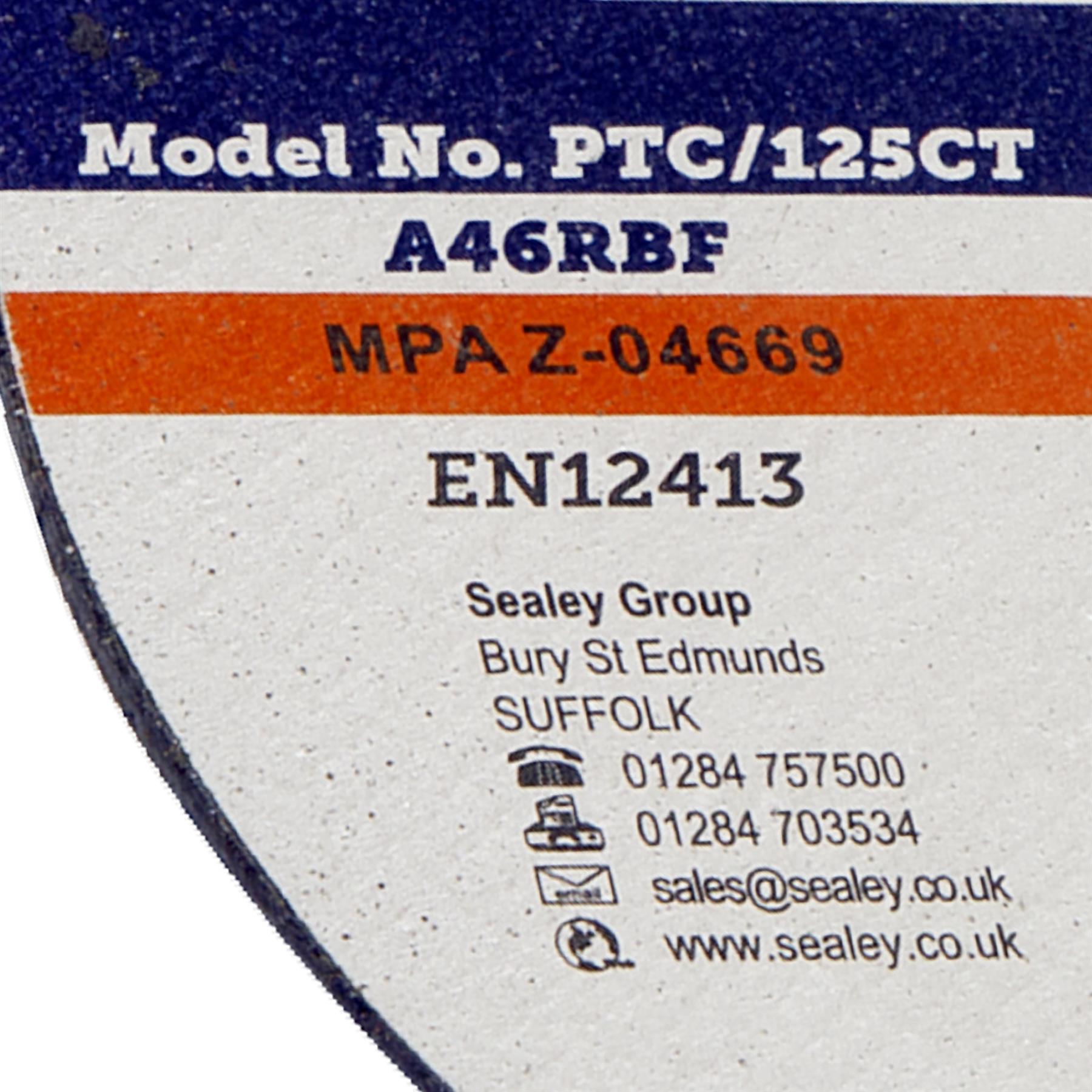 Sealey Cutting Disc 125 x 1.6mm 22mm Bore Stainless steel