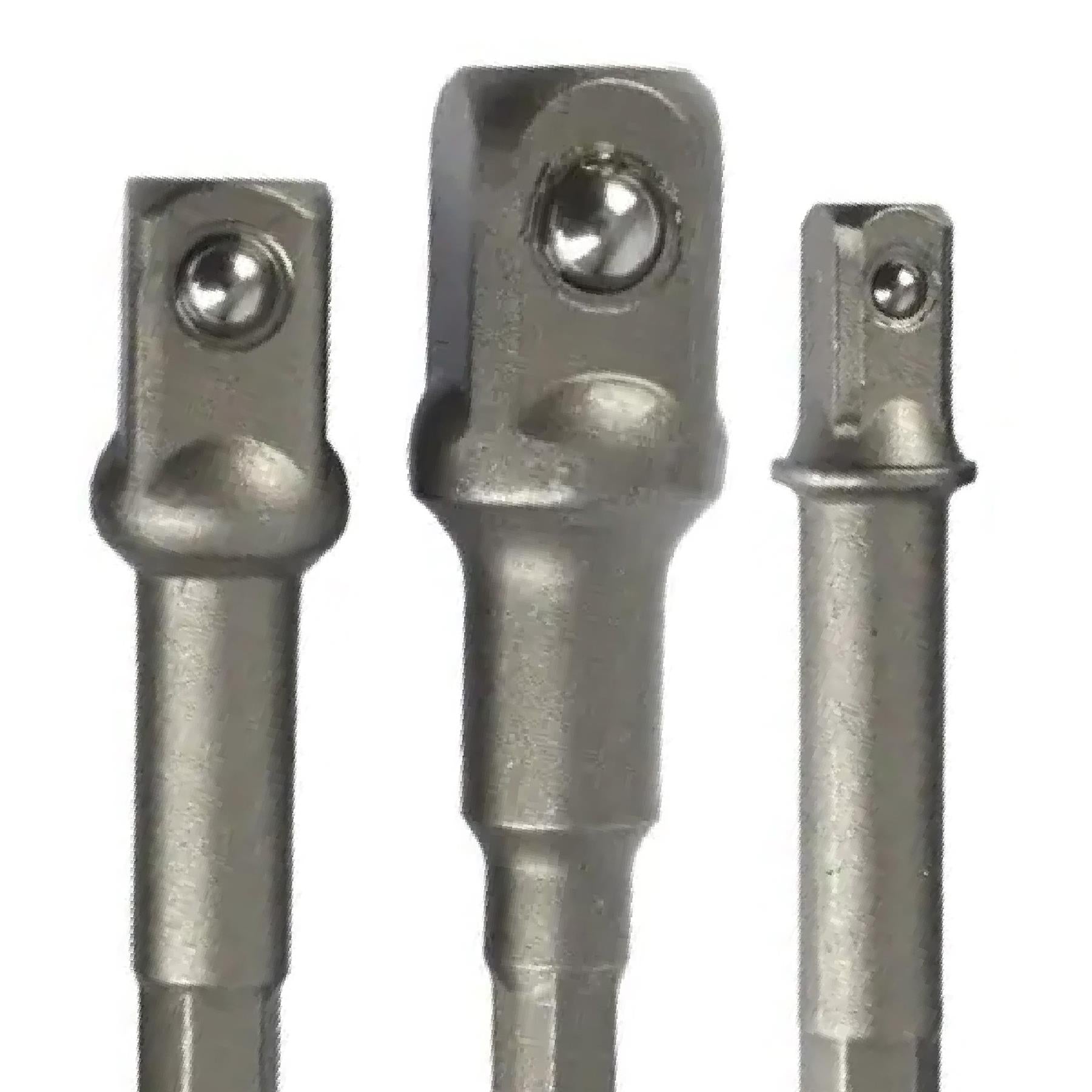 3pc 1/4" Hex Bit to 1/4" 1/2" 3/8" Square Drive Socket Adaptor Power Drill Set