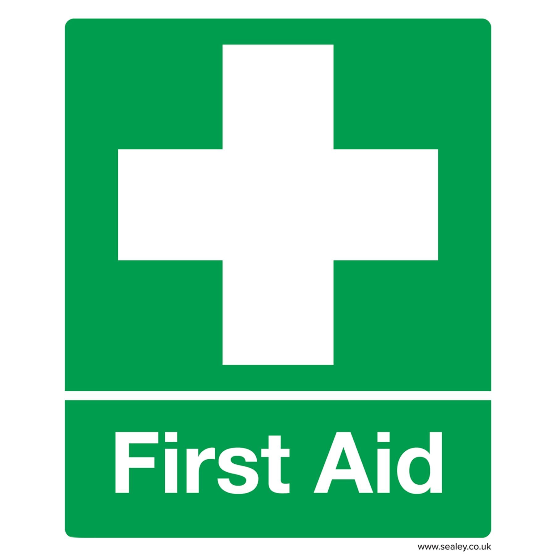 Sealey Safety Sign - First Aid - Rigid Plastic - Pack of 10