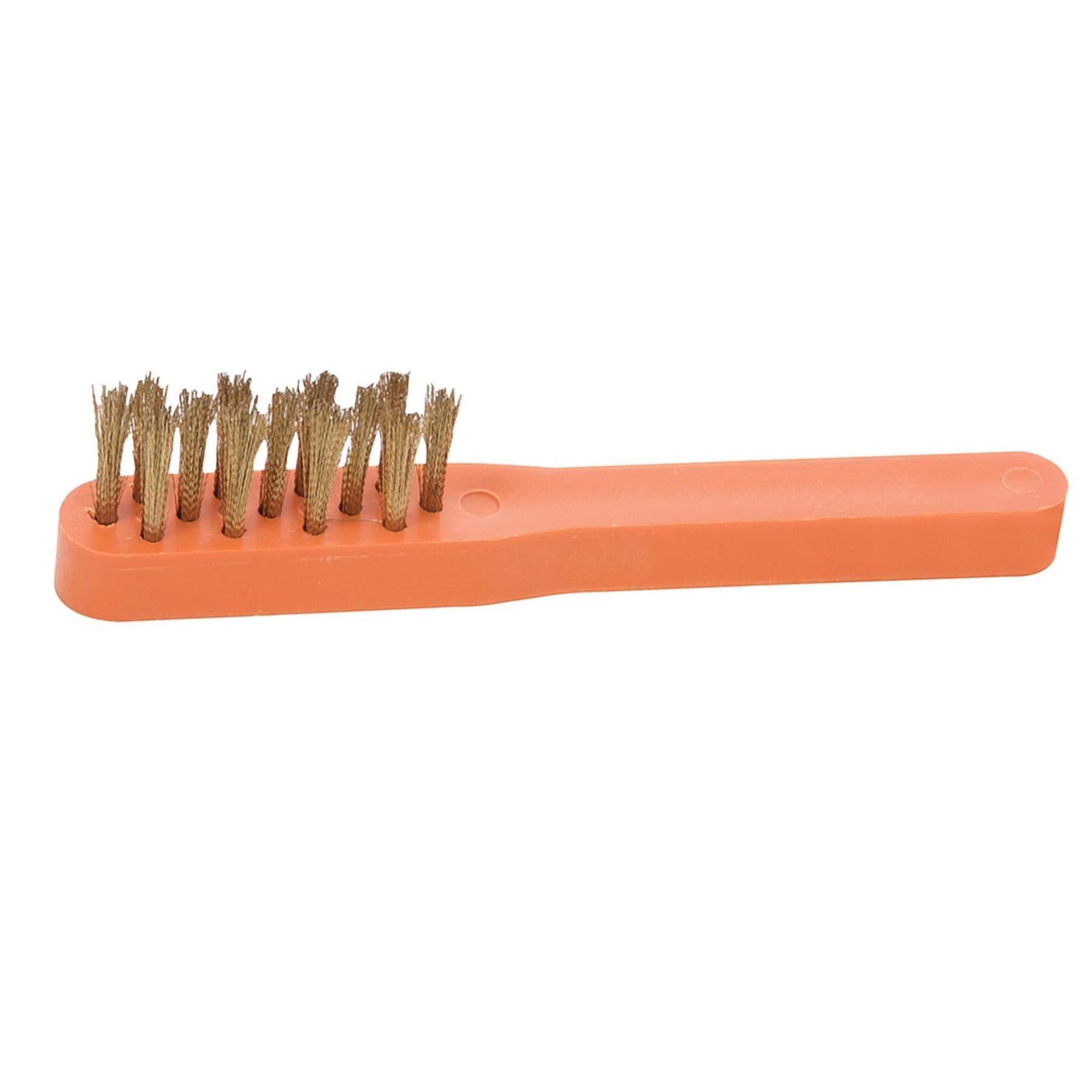 Spark Plug Brush 150mm Brassed Steel Brush With Tough, Stay-Clean Plastic Handle