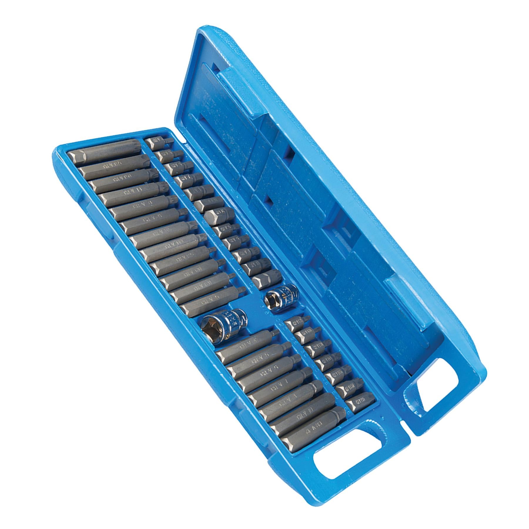 40Pce Hex, Torx & Spline Bit Set With Impact Screwdrivers And Ratchets