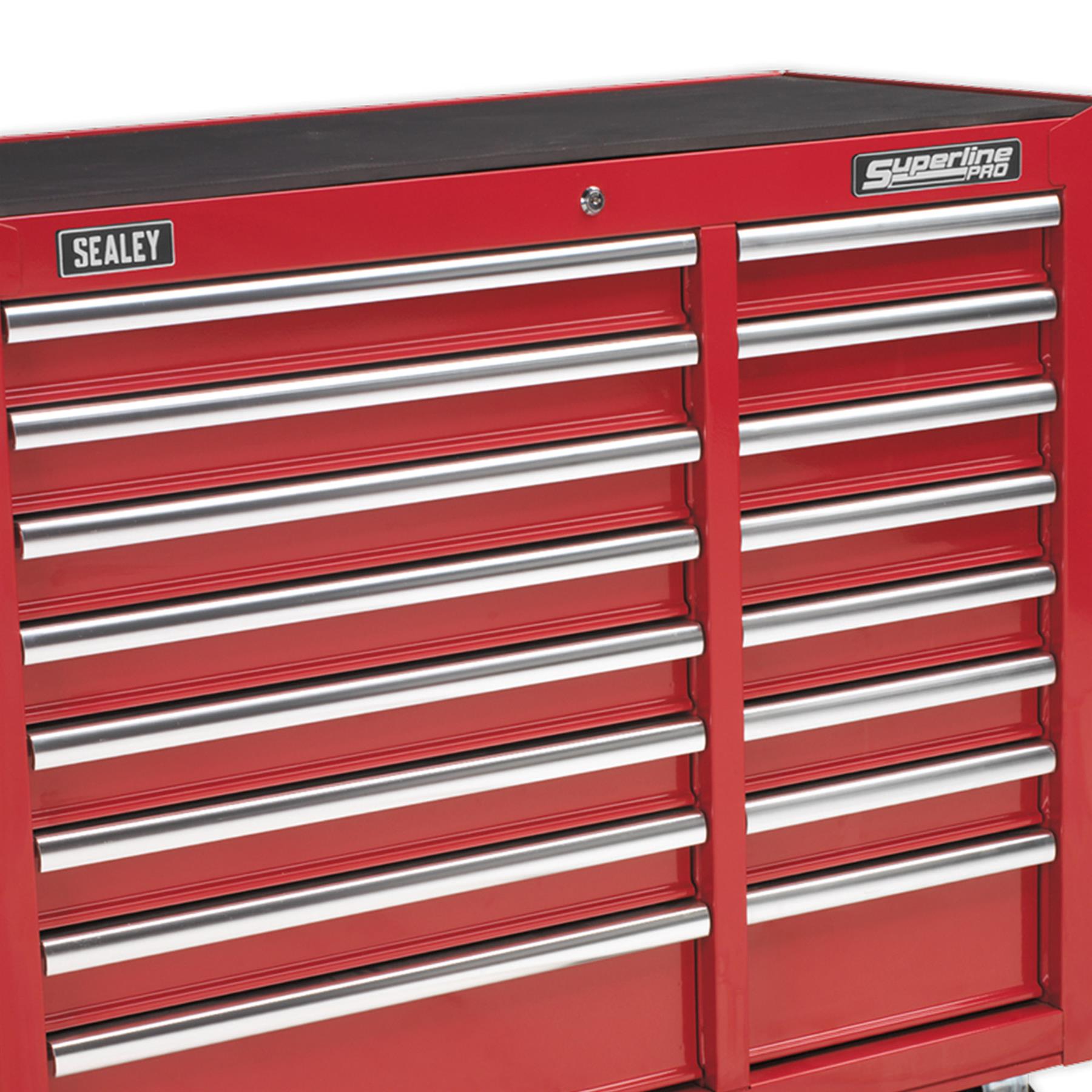 Sealey Rollcab 16 Drawer with Ball Bearing Slides Heavy-Duty - Red