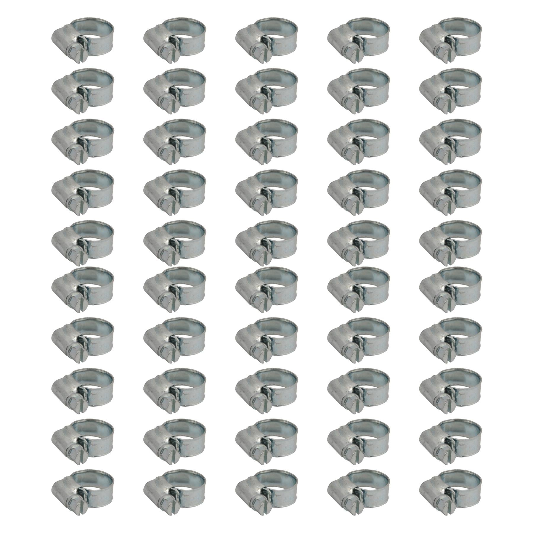 50 x Hose Clips Genuine Worm Drive Fuel Hose Clamps Clips 10 - 16mm