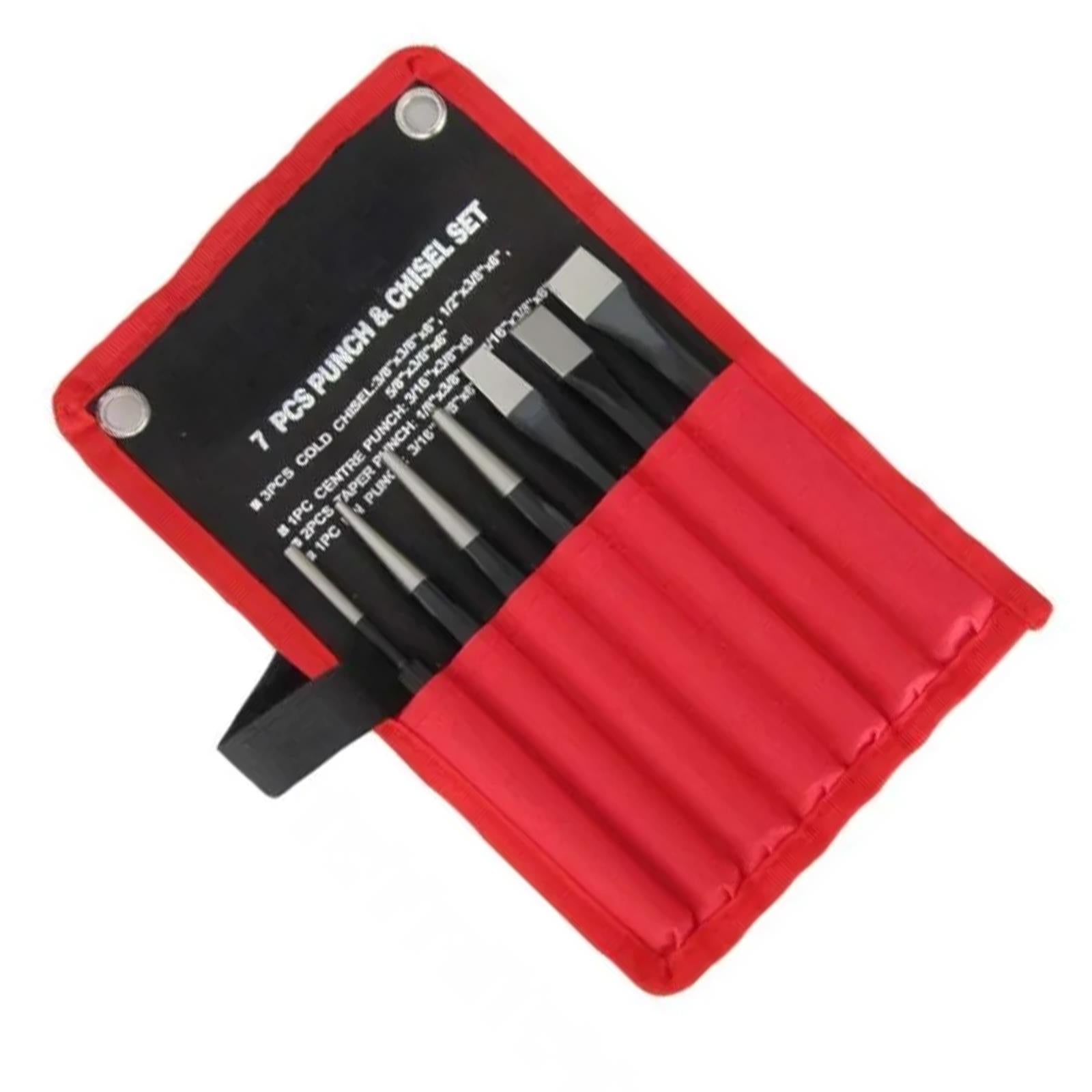 7 piece Punch and Chisel Set Cold Chisels Centre Punch Taper Pin Punches