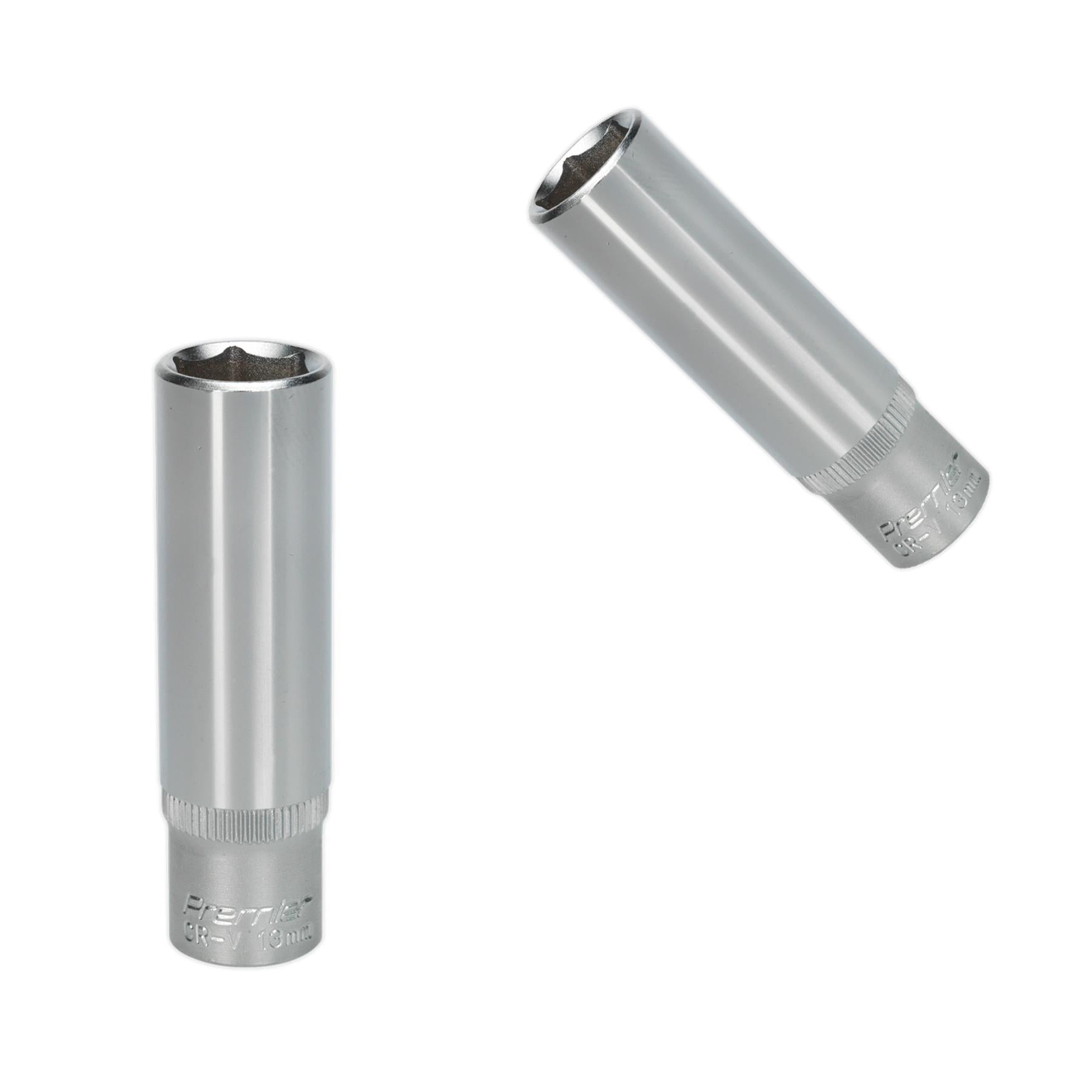 Sealey WallDrive Socket 13mm Deep 3/8"Sq Drive Chrome Vanadium Steel