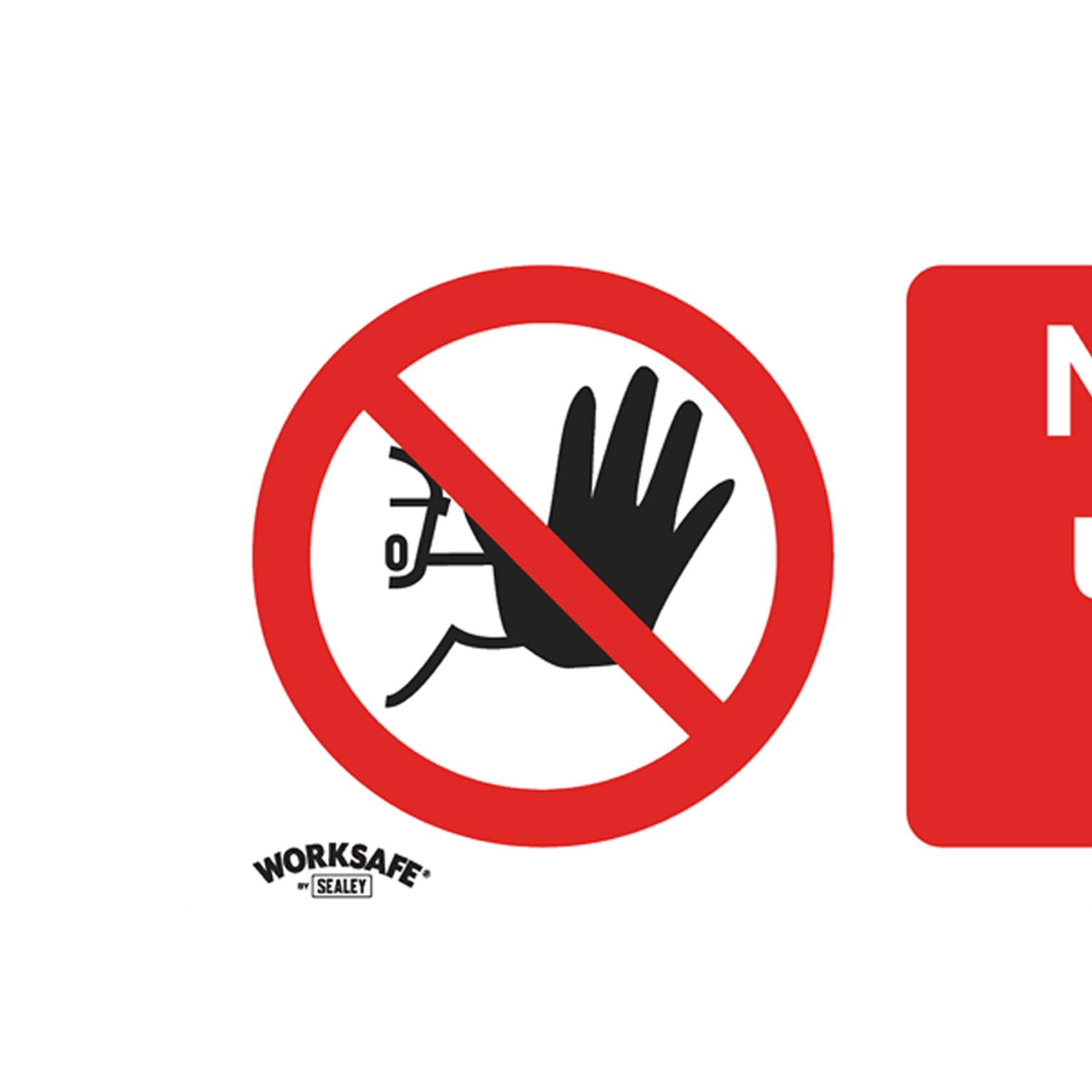 Sealey Safety Sign - No Access - Self-Adhesive Vinyl - Pack of 10