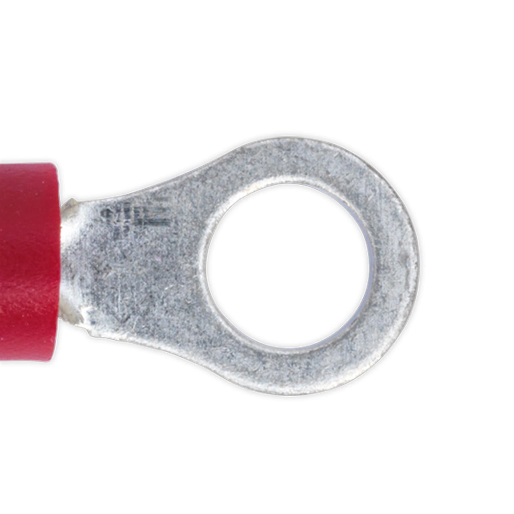 Sealey Easy-Entry Ring Terminal Ø4.3mm (4BA) Red Pack of 100