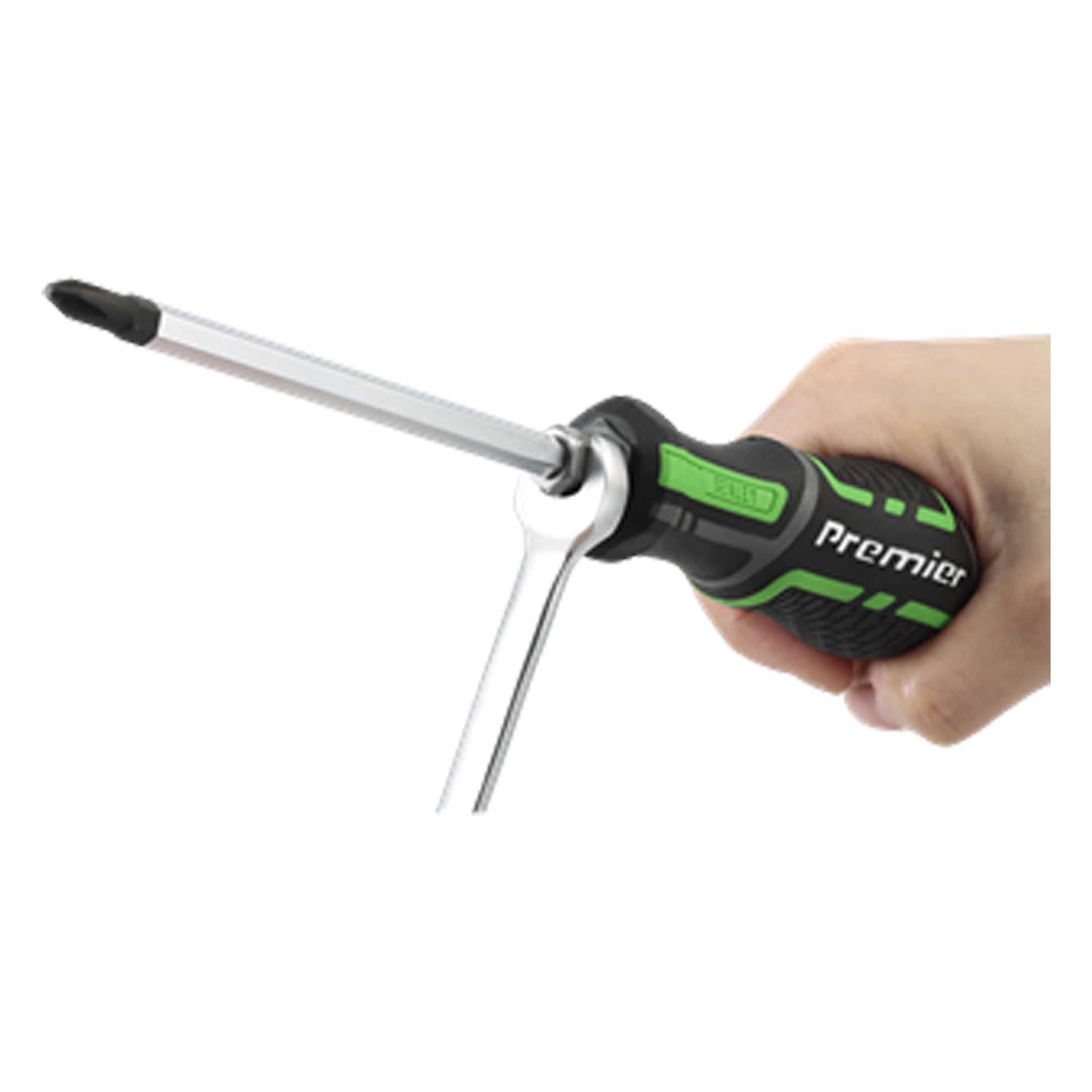 Sealey Hammer-Thru Screwdriver Set Hi-Vis Green 6pc