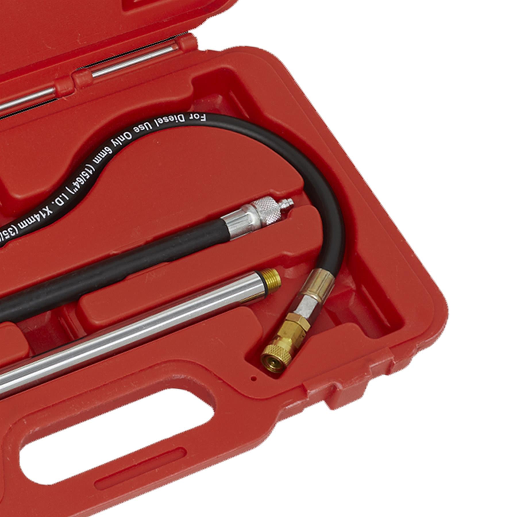 Petrol Engine Compression Tester Deluxe Kit 6pc VSE300D Sealey