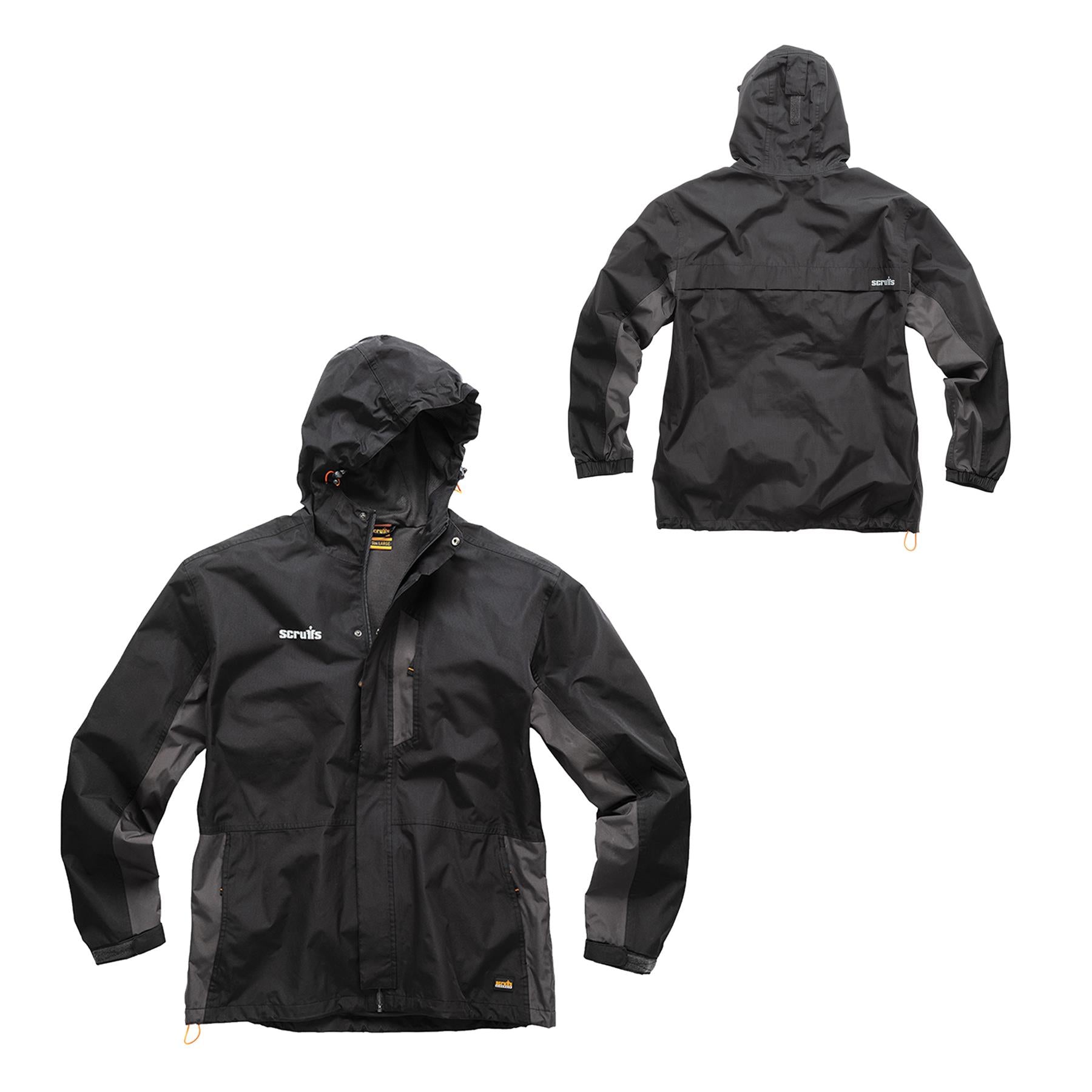 SCRUFFS Waterproof Worker Jacket Black/Graphite L Lightweight Robust NEW 2019 L