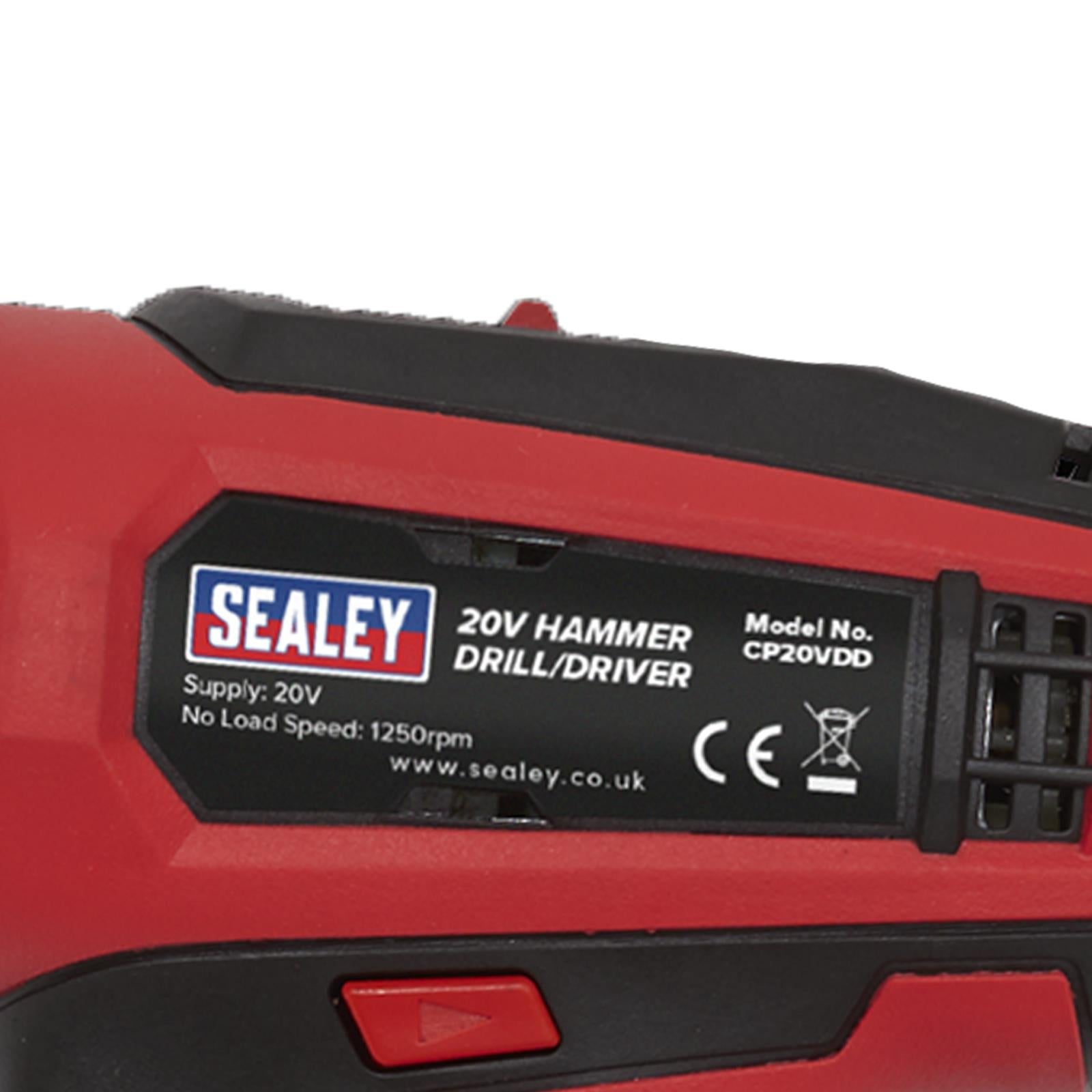 Sealey CP20VDDKIT Hammer Drill/Driver Kit 13mm 20V - 2 Batteries