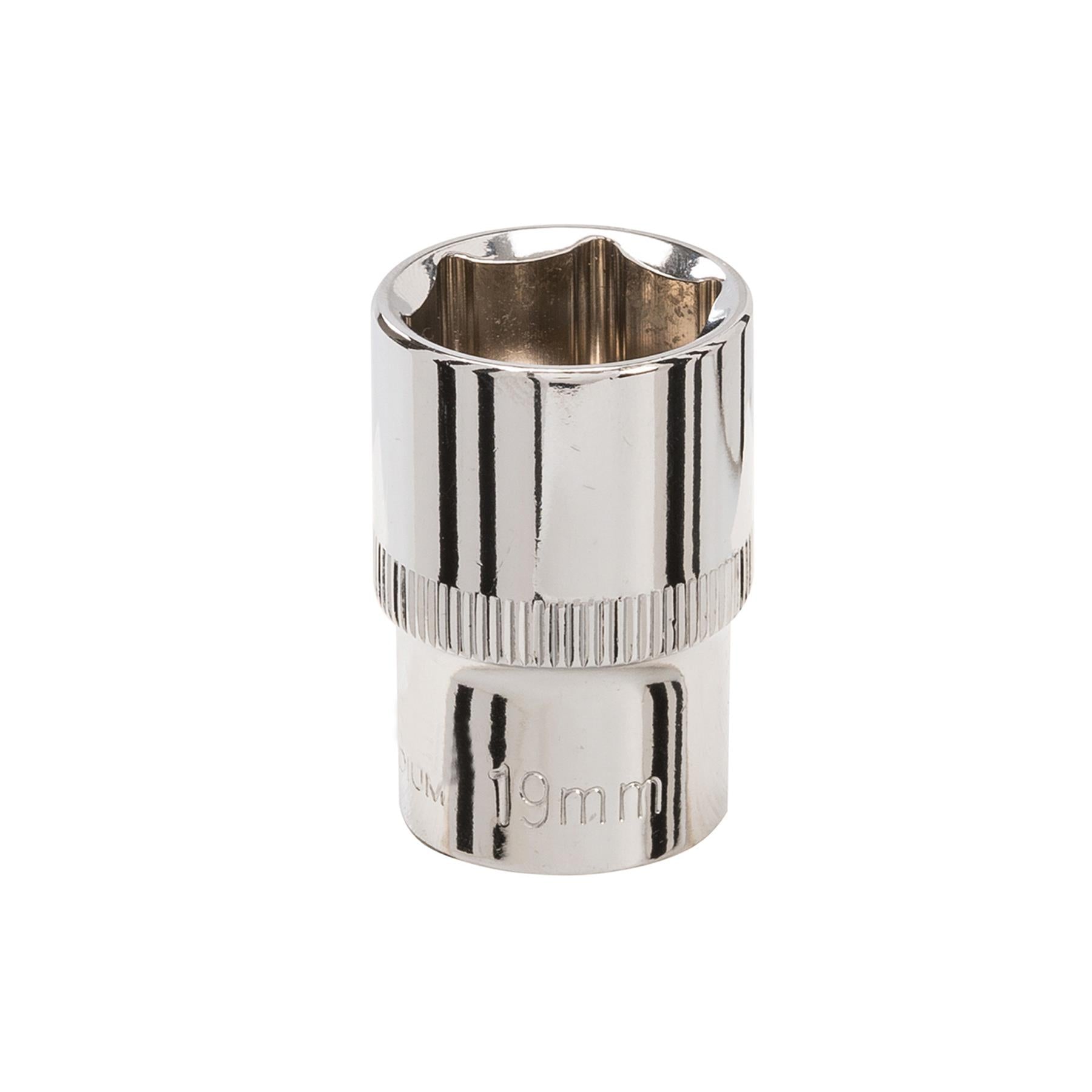 Socket 1/2" Drive Metric Hex Square 19mm Individual Hex Polished Crv Quality
