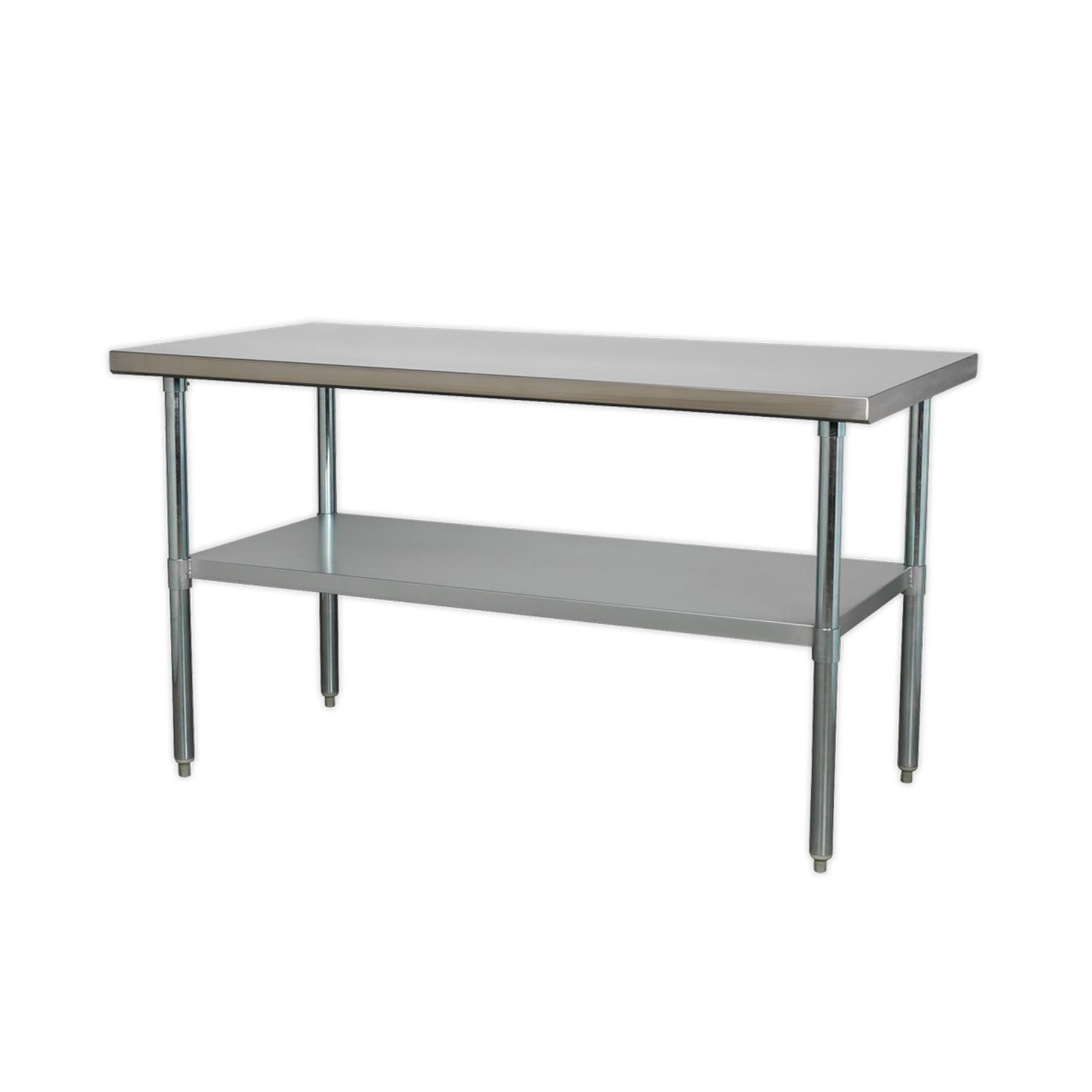 Sealey Stainless Steel Workbench 1.5m Adjustable Feet Supplied Flat-Packed