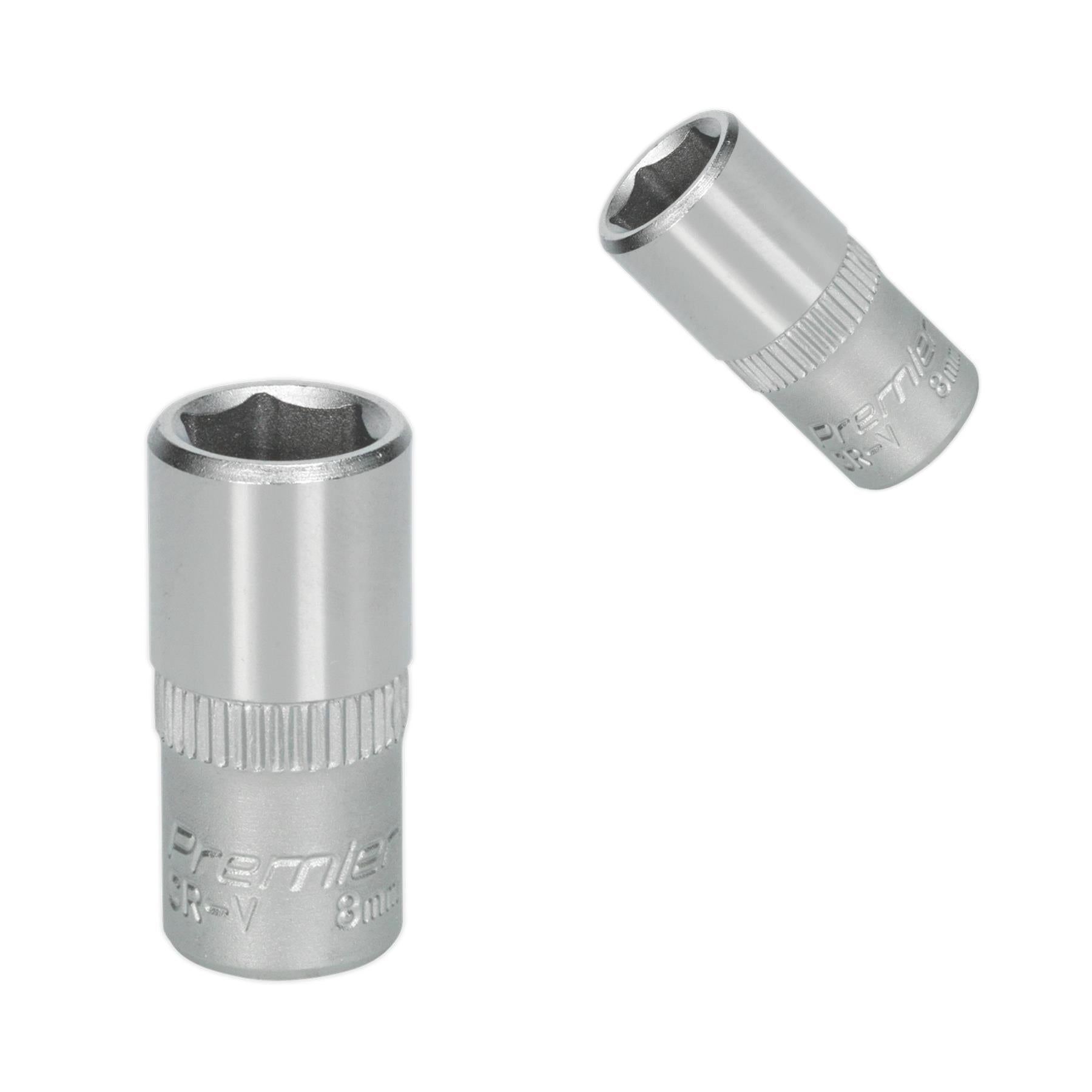 Sealey WallDrive Socket 8mm 1/4"Sq Drive Chrome Vanadium Steel
