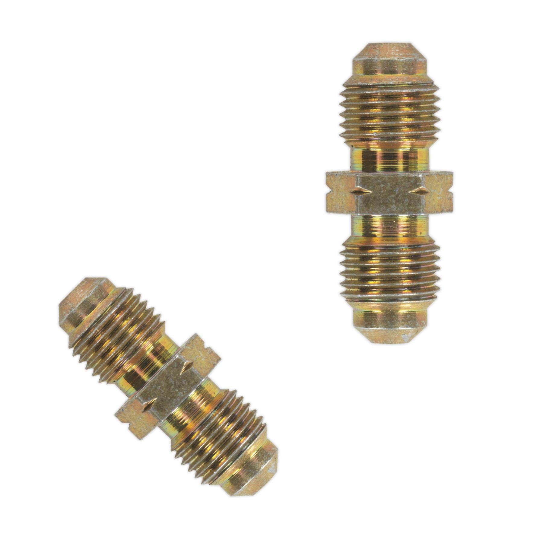 Sealey Brake Tube Connector M10 x 1mm Male to Male Pack of 10