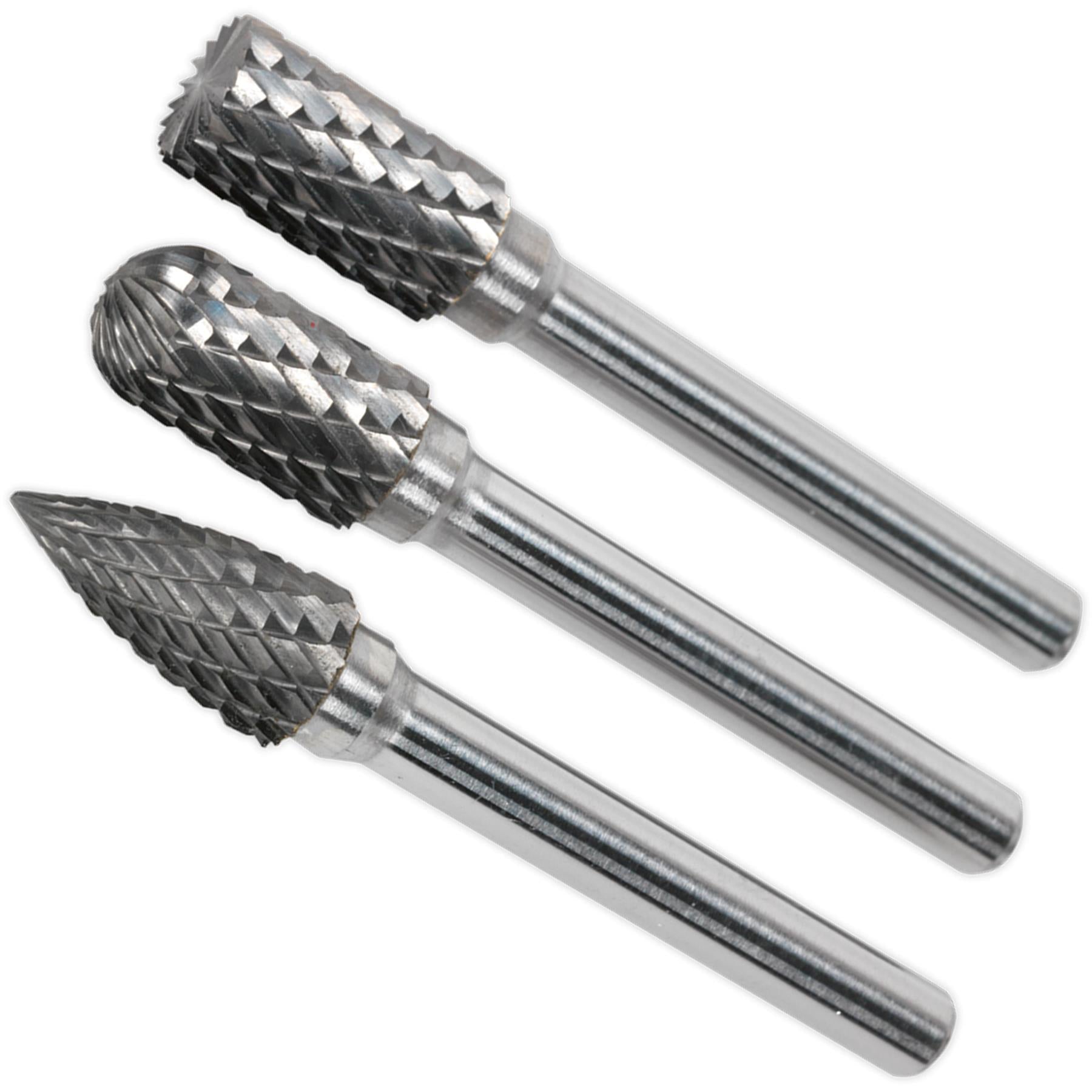 Sealey Tungsten Carbide Rotary Burr Set 3pc