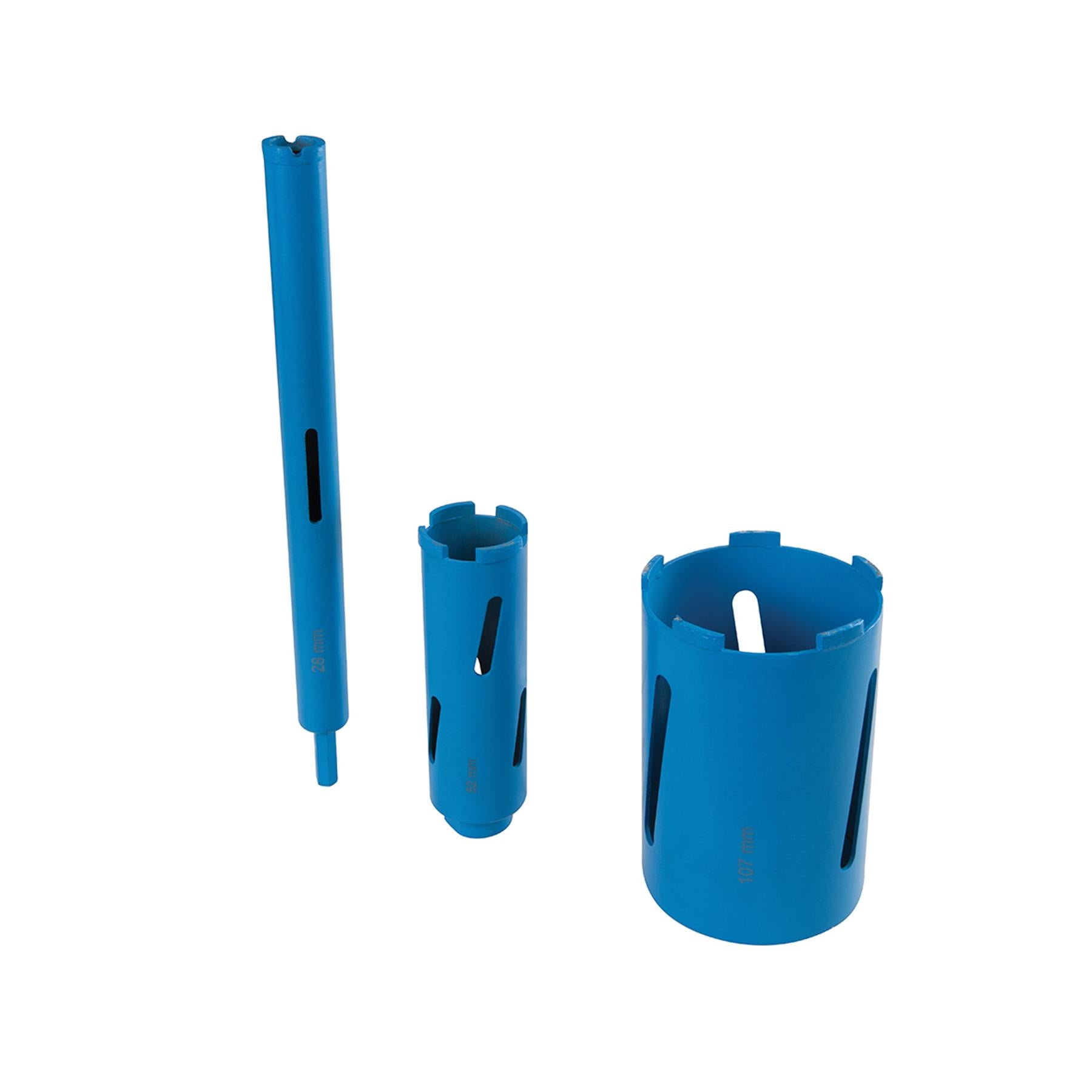 3Pce Diamond Core Drill Kit 28, 52 & 107mm - Power Tool For Dry Cutting